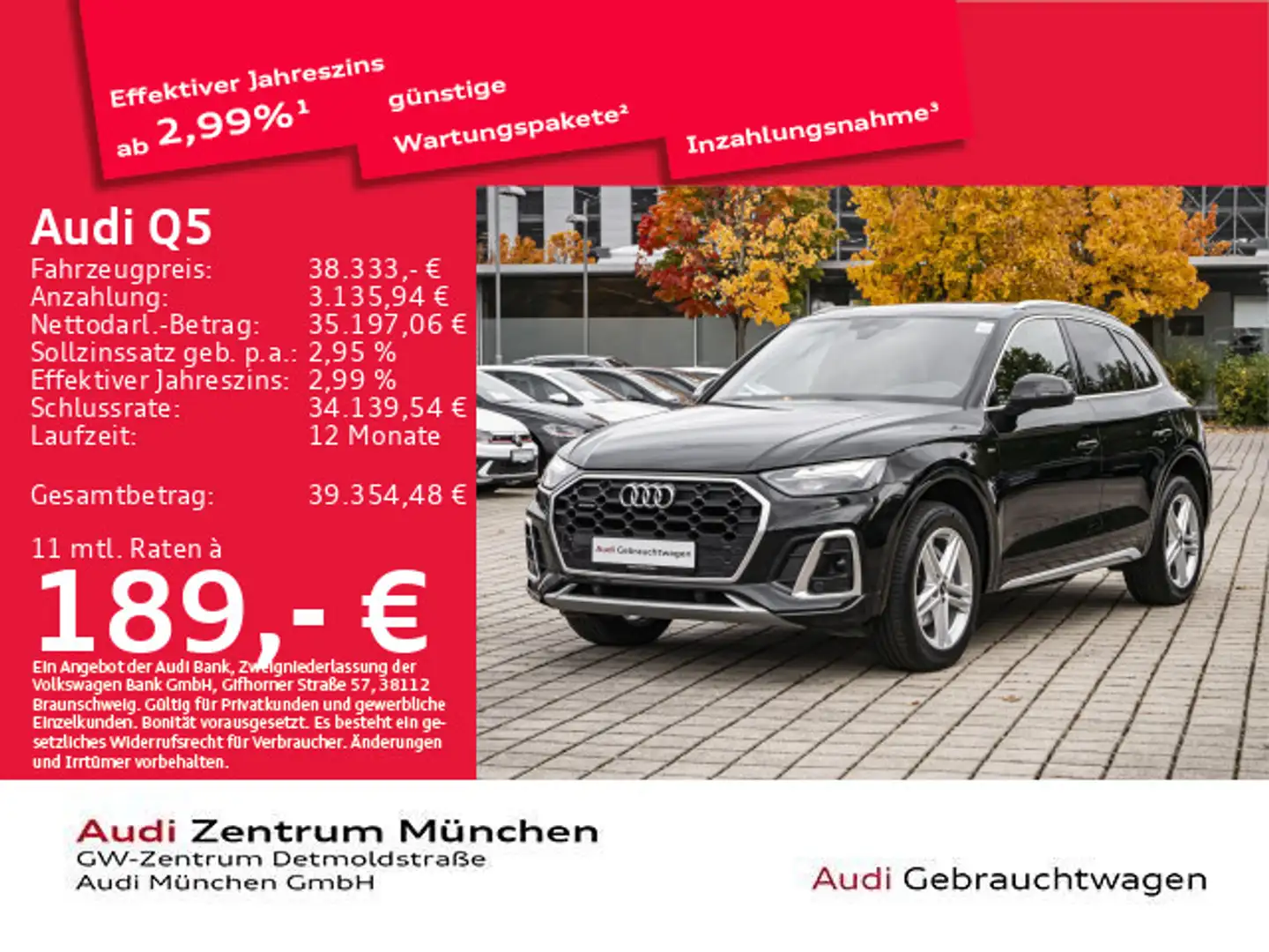Audi Q5 40 TDI qu. S tronic 2x S line AHK/Virtual/Kam Schwarz - 1