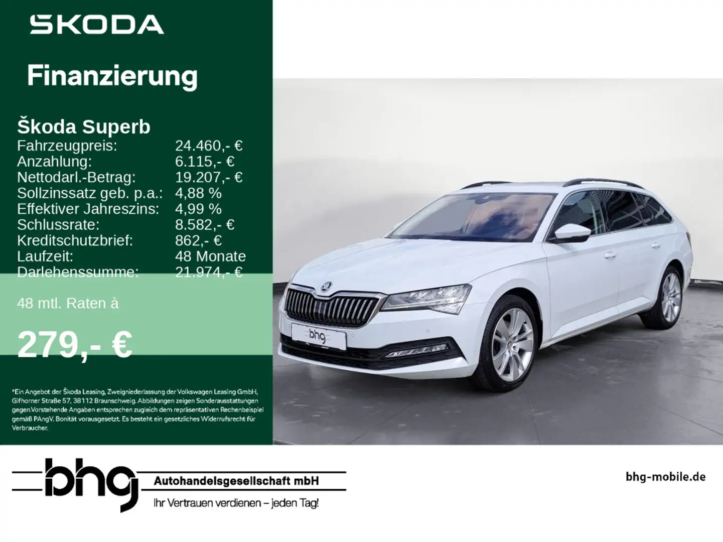 Skoda Superb Combi 2.0 TDI Ambition Business Columbus Weiß - 1
