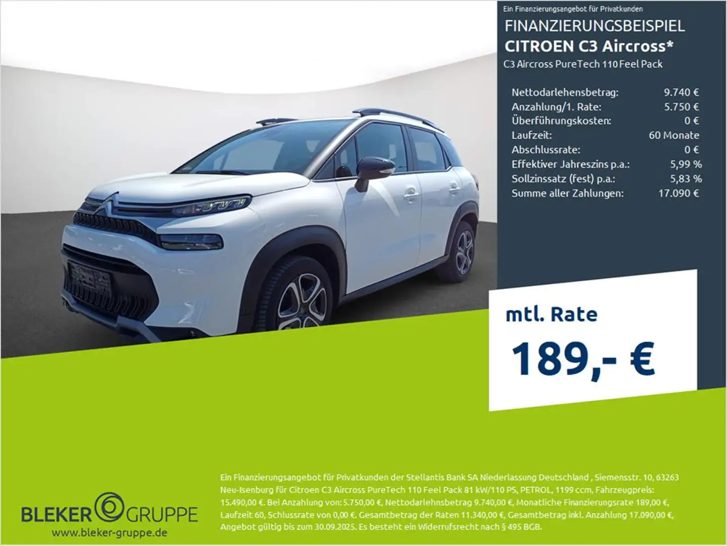 Citroen C3 Aircross PureTech 110 Feel Pack Blanc - 1