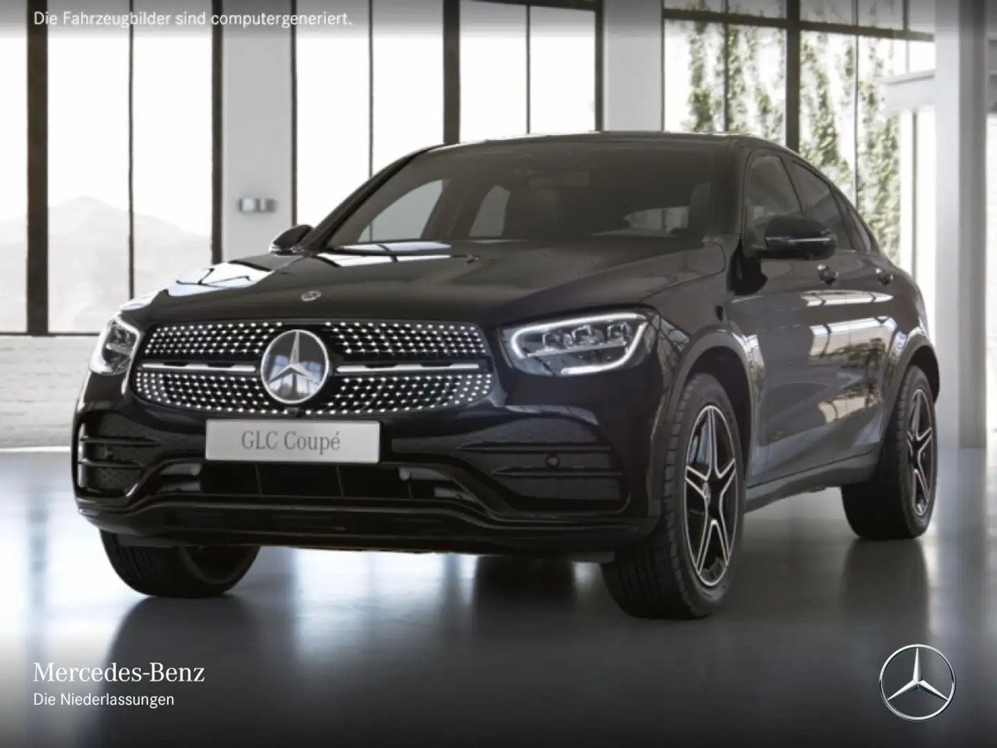 Mercedes-Benz GLC 300 Coupé 4M AMG+NIGHT+360+AHK+LED+SPUR+TOTW Schwarz - 2
