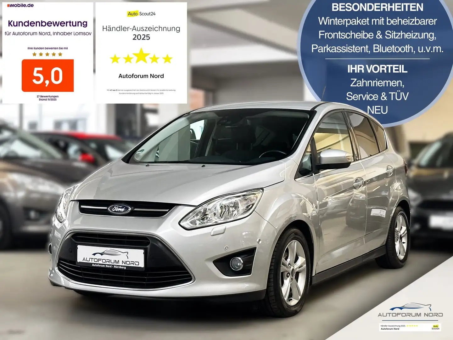 Ford C-Max Champions Edition *NEU ZAHNRIEMEN+SERVICE* Silber - 1