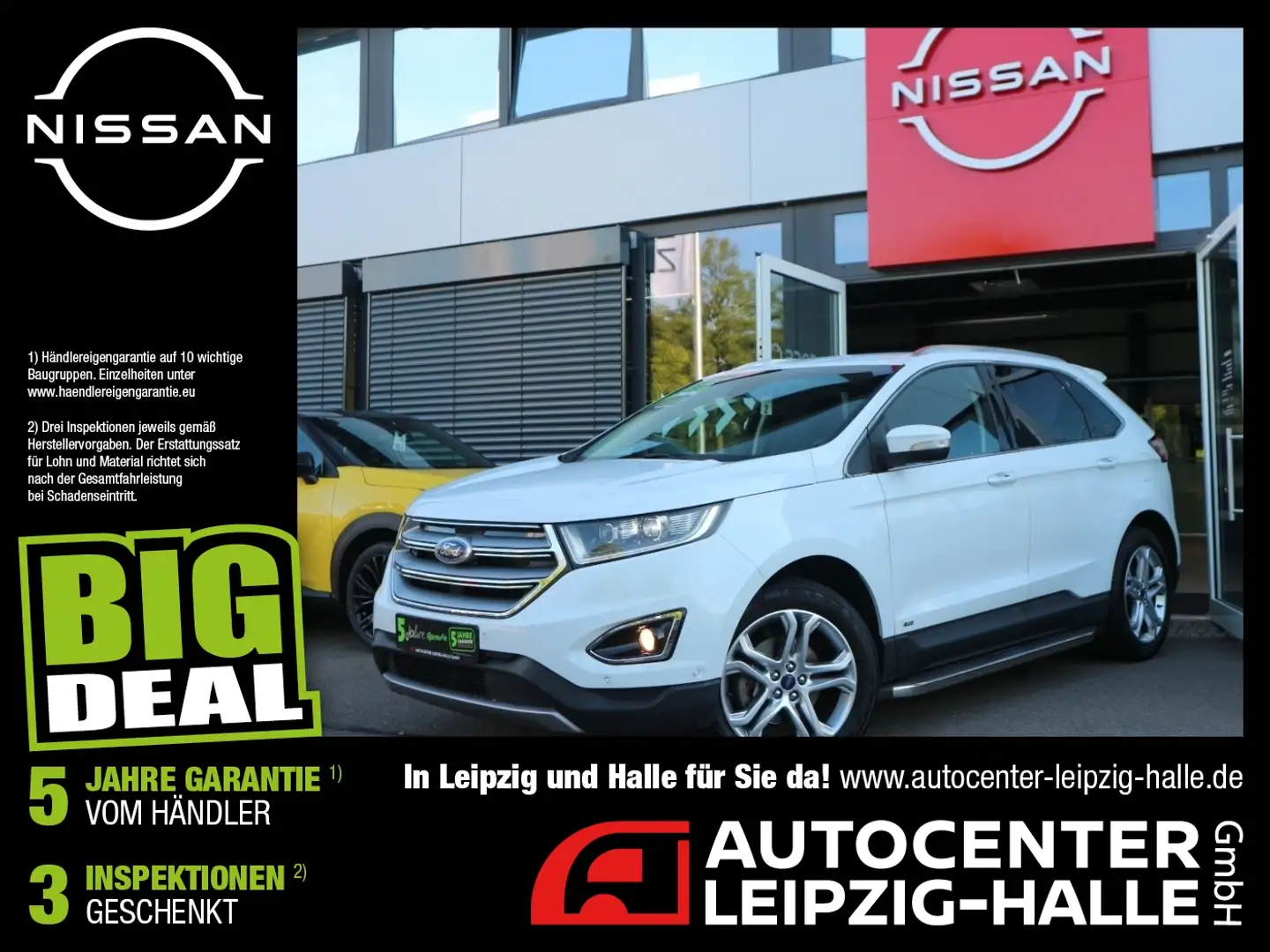 Ford Edge 2.0 TDCi 4x4 Titanium LED+Navi+SHZ+AHK+Kam. Blanc - 1