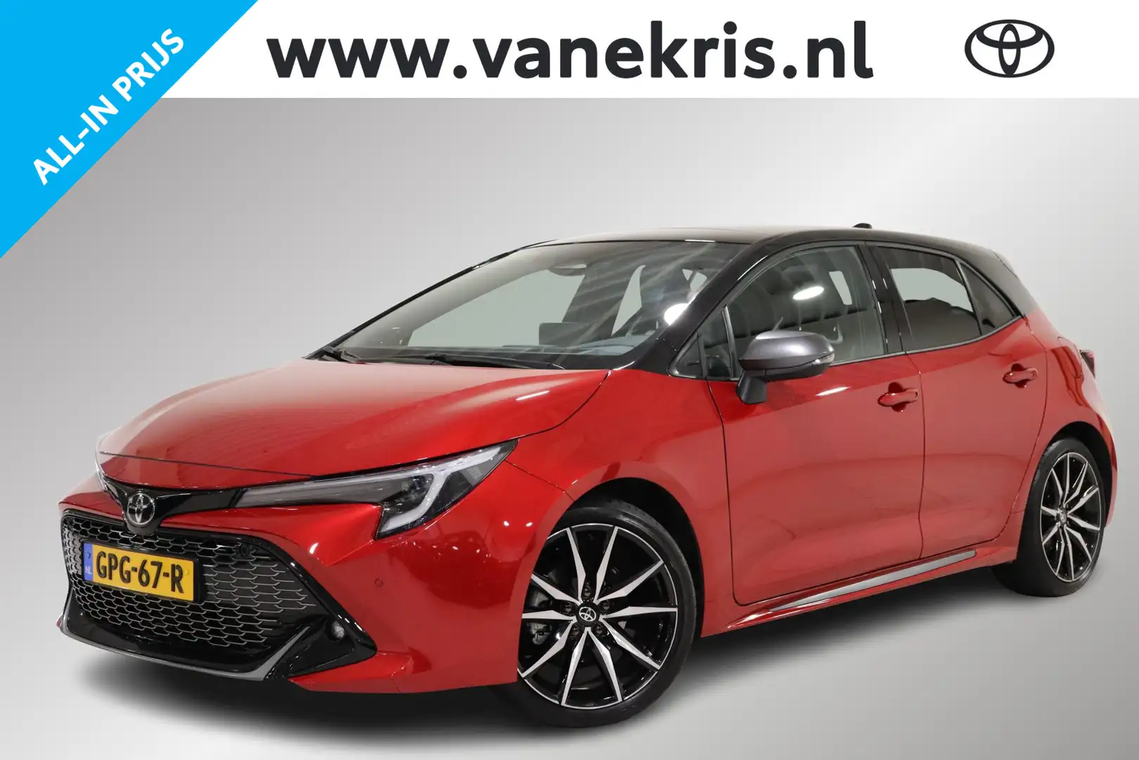 Toyota Corolla Hybrid 140 GR Sport, Schuifdak,Parkeersensoren, Tr Rood - 1