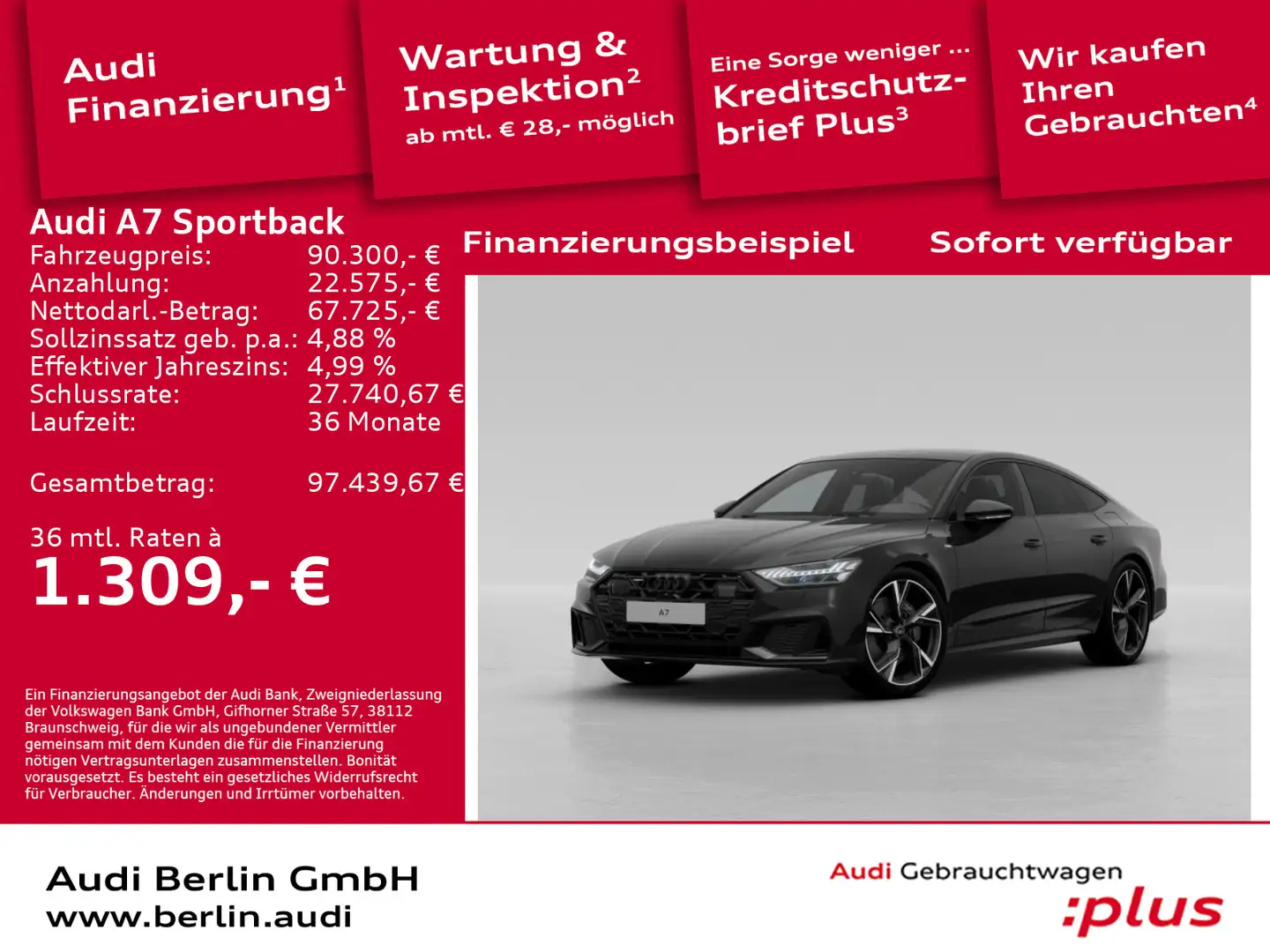 Audi A7 50 TFSI e quattro S tronic Schwarz - 1