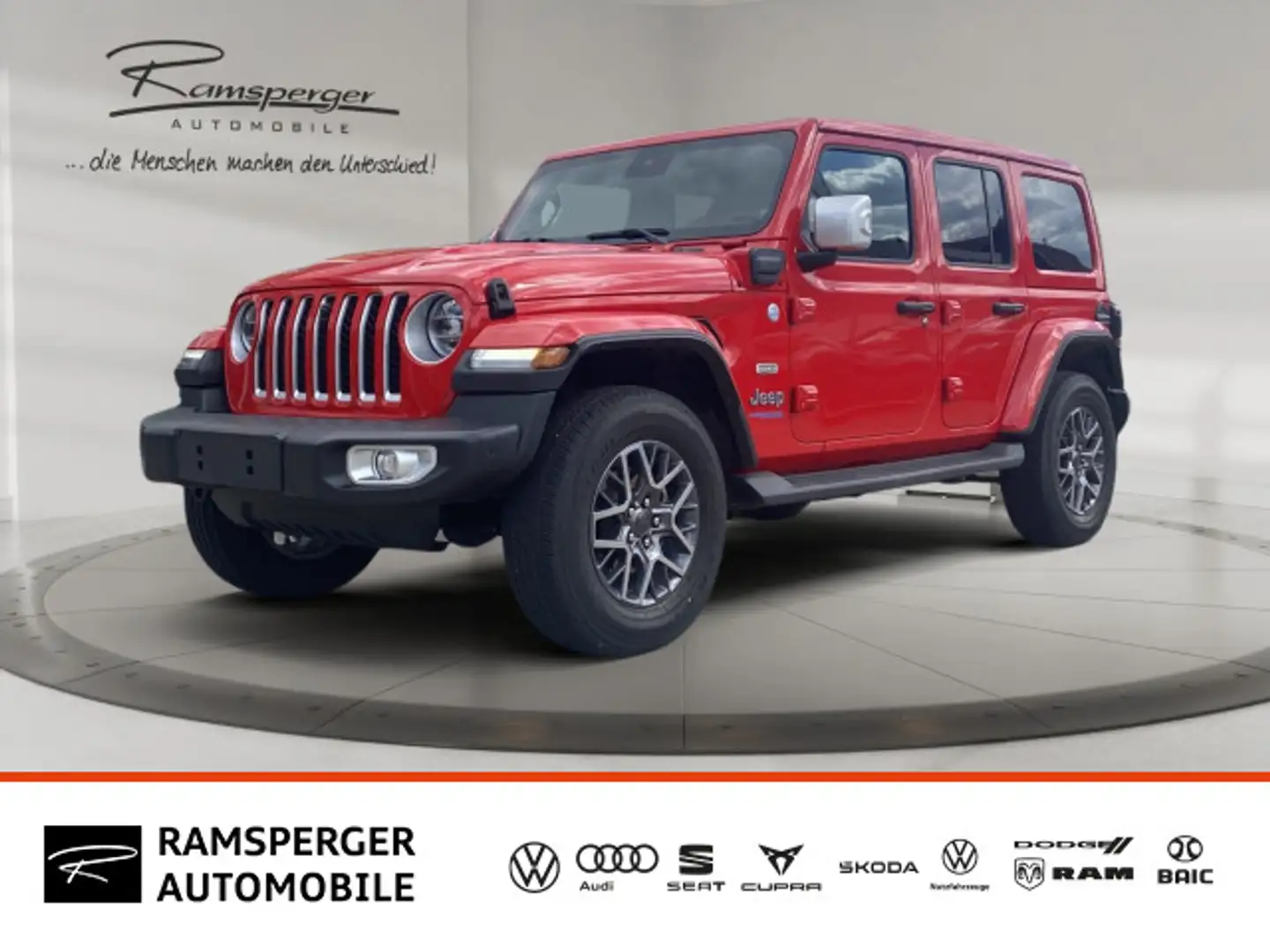 Jeep Wrangler Sahara Plug-In Hybrid 4xe Rouge - 1