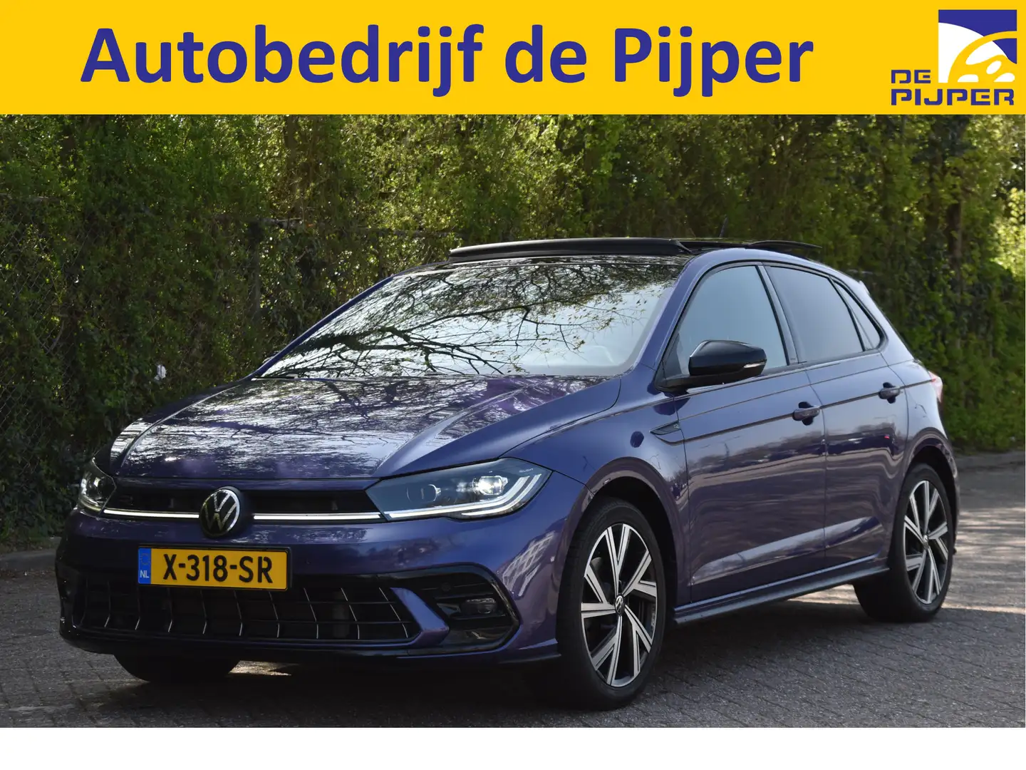 Volkswagen Polo 1.0 TSI 3X R-Line Design | Nieuwstaat | Open dak | Paars - 1