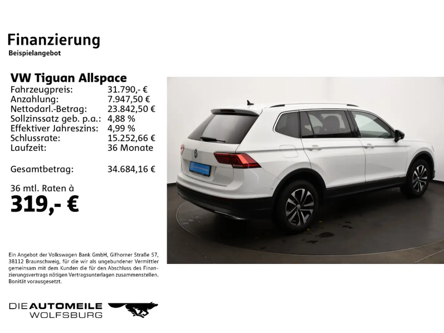 Volkswagen Tiguan Allspace 2.0 TDI 4Motion DSG IQ.DRIVE AHK Weiß - 2
