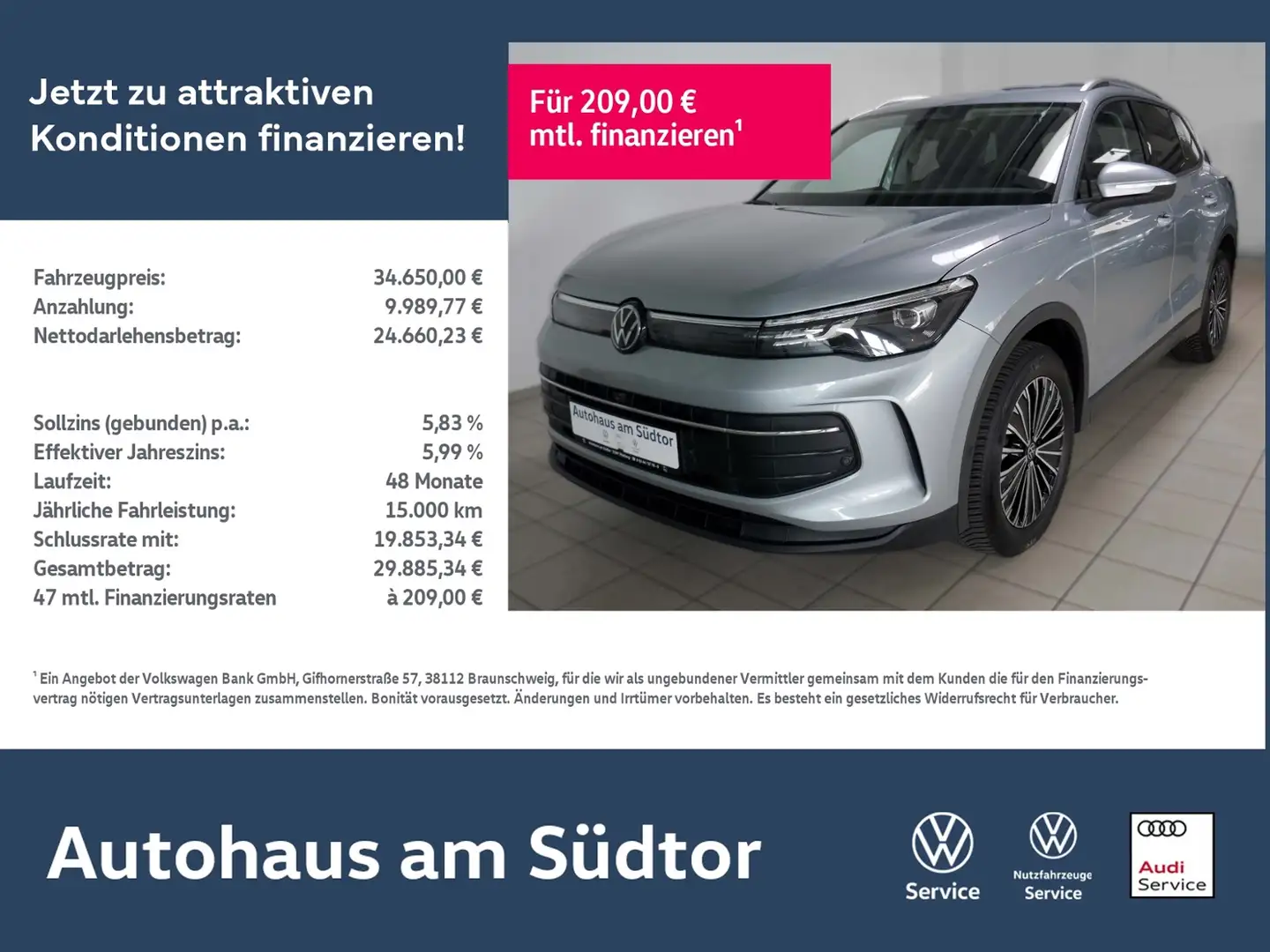 Volkswagen Tiguan Life 2.0 TDI DSG | LED AHK RFK ACC Silber - 1