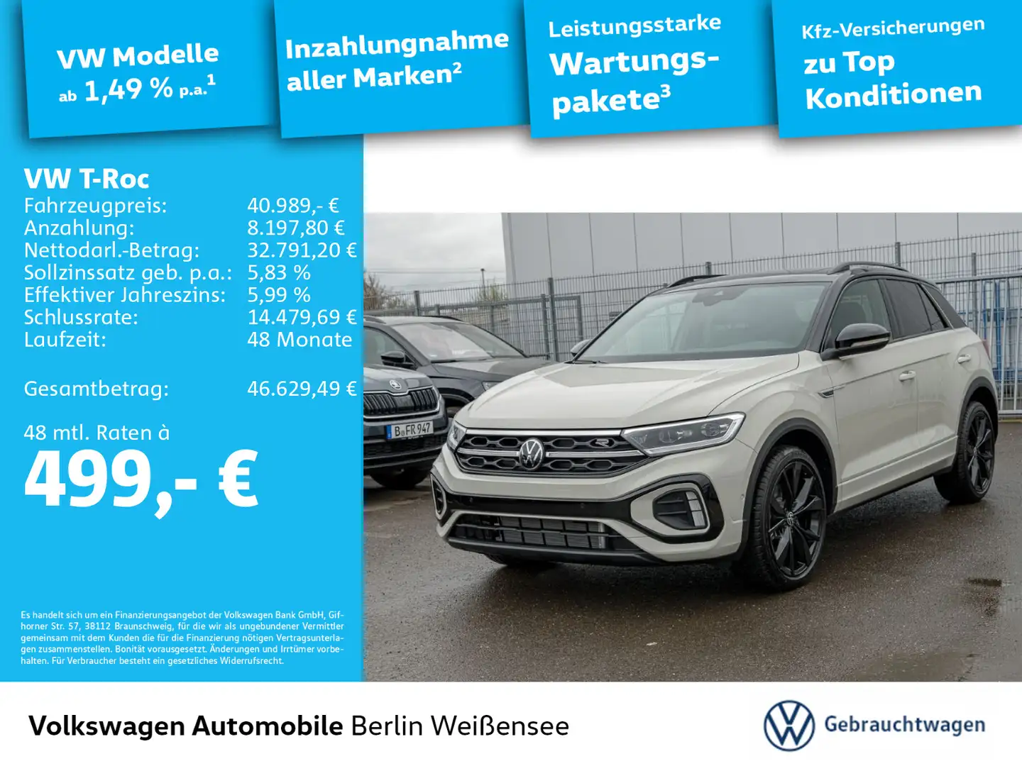 Volkswagen T-Roc 2.0 TDI R-Line PANO*RFK*PDC*MATRIX-LED Grau - 1