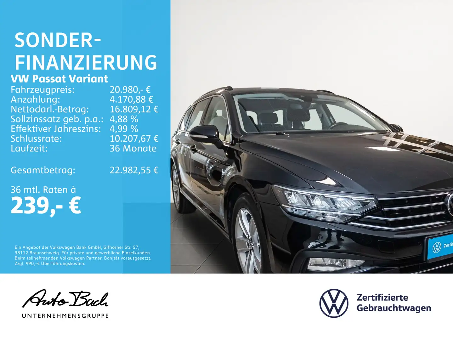 Volkswagen Passat Variant 2.0 TDI Business DSG Navi LED ACC Zwart - 2