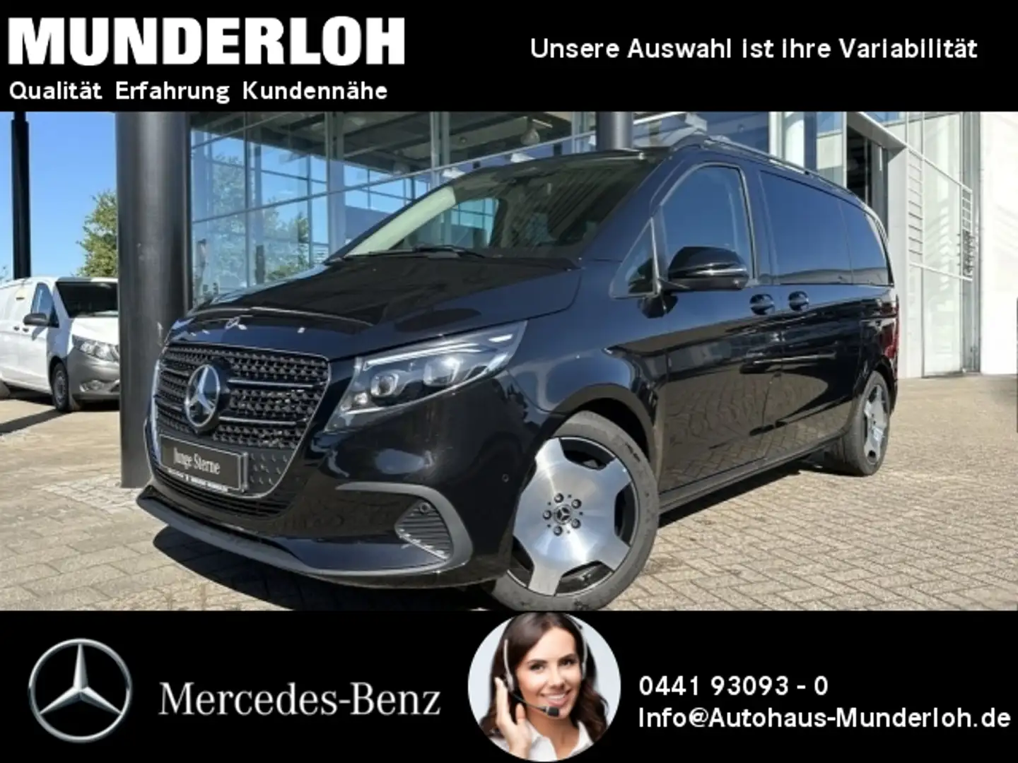 Mercedes-Benz V 220 d STYLE Kompakt el.Schiebe AHK SpurW AUT Schwarz - 1