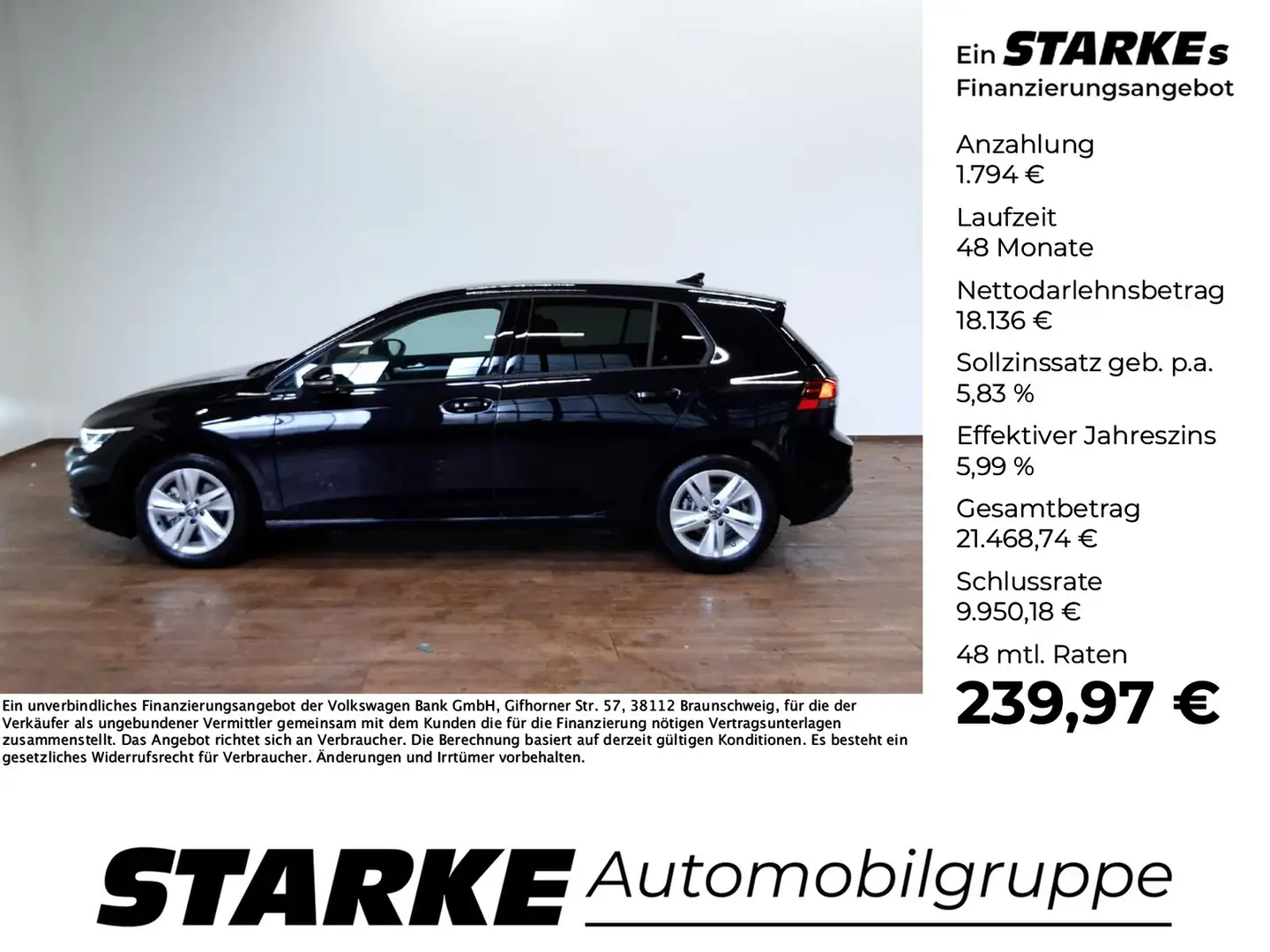 Volkswagen Golf VIII 2.0 TDI DSG Life Noir - 1