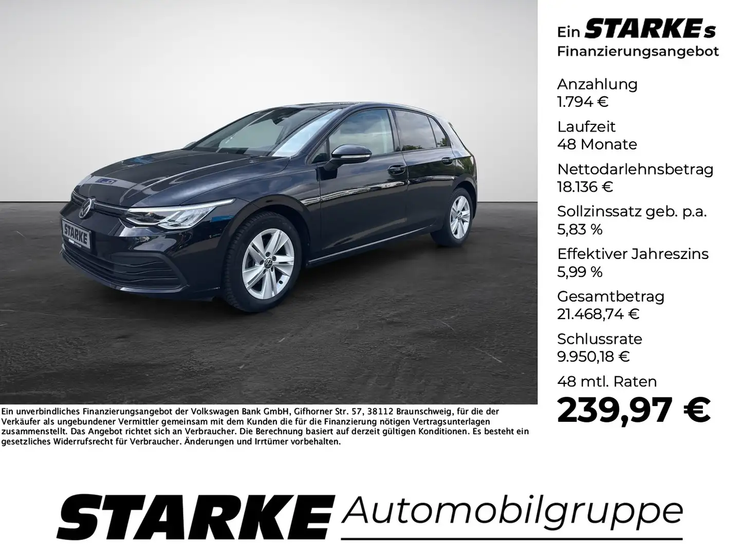 Volkswagen Golf 8 2.0 TDI DSG Life Noir - 1