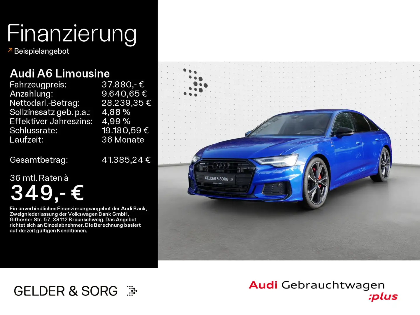 Audi A6 55 TFSI e qu.Matrix*B&O*Nacht*HuD Blau - 1