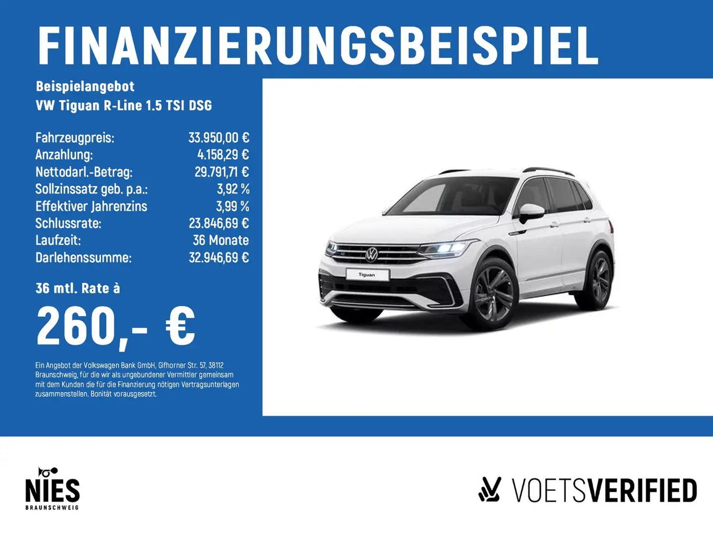 Volkswagen Tiguan R-Line 1.5 TSI DSG LED+SHZ+App-Connect Blanc - 2