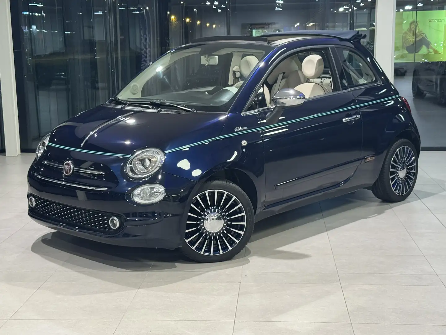 Fiat 500C RIVA - Cabrio 0.9 TwinAir Turbo - 105 PK **UNIEK** Blauw - 1