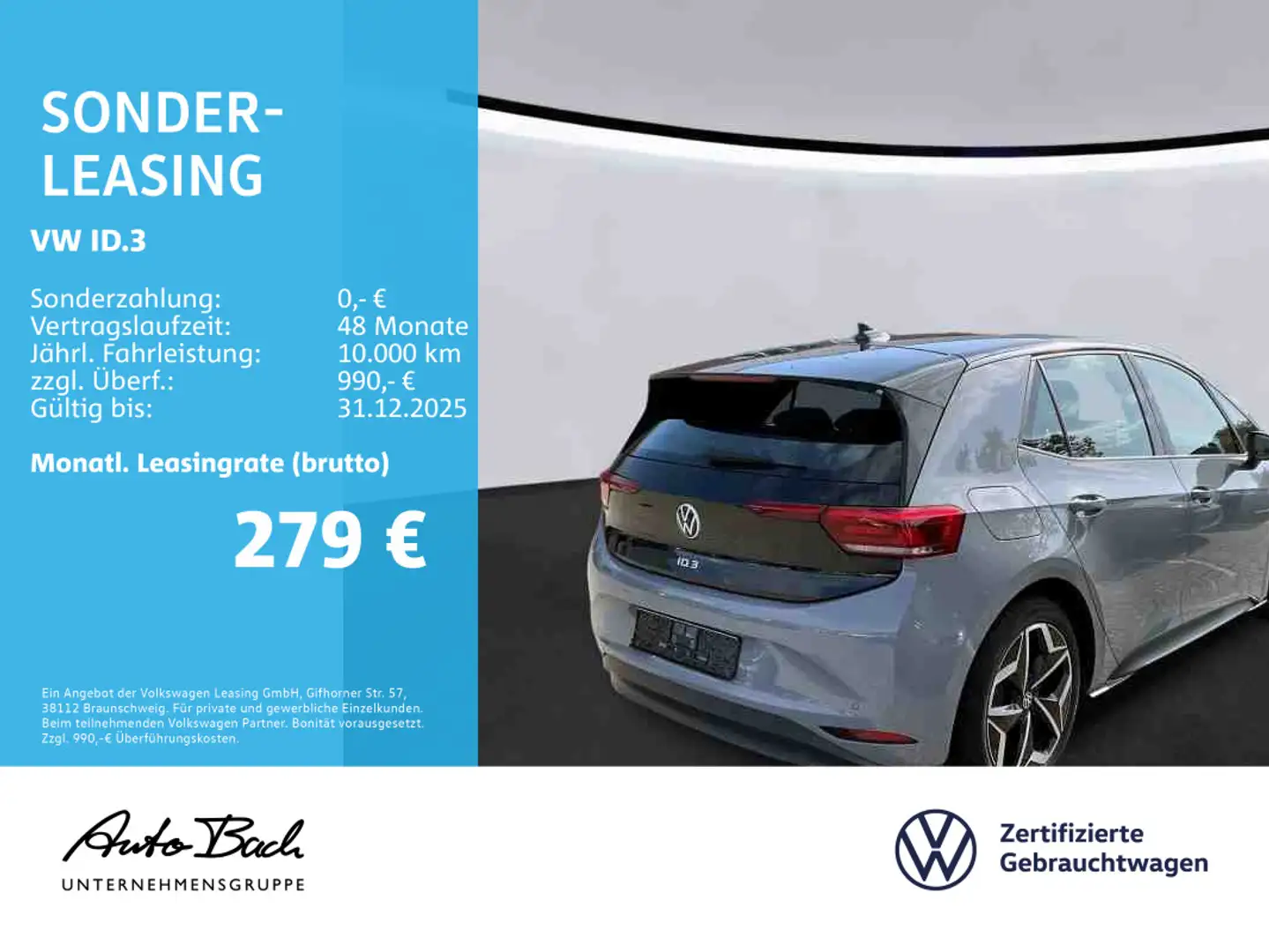 Volkswagen ID.3 Pure Performance, LED, Navi, App-Connect, P Gris - 2