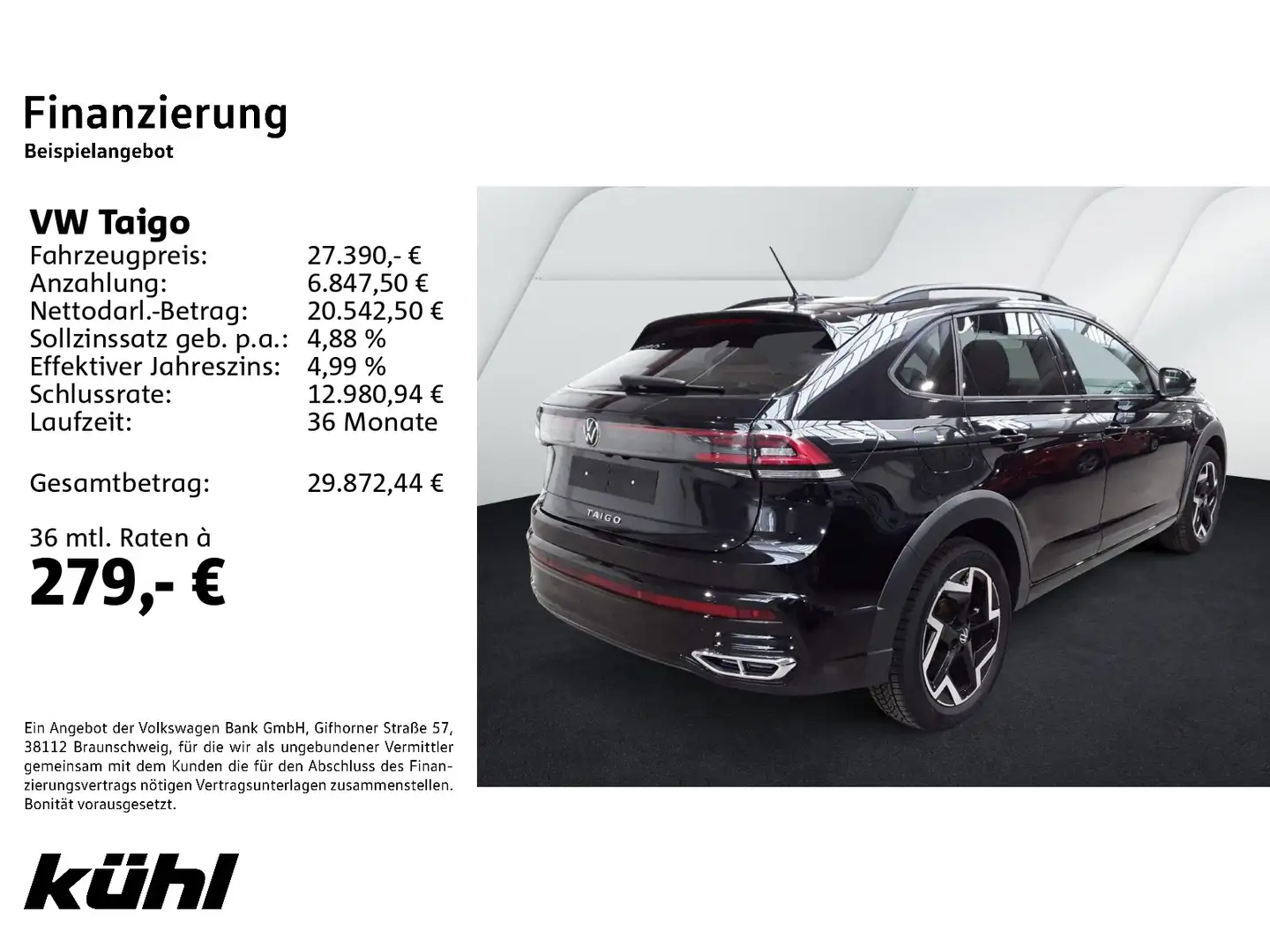 Volkswagen Taigo 1.5 TSI DSG R-Line IQ.Light/ACC/Kamera/App Schwarz - 2