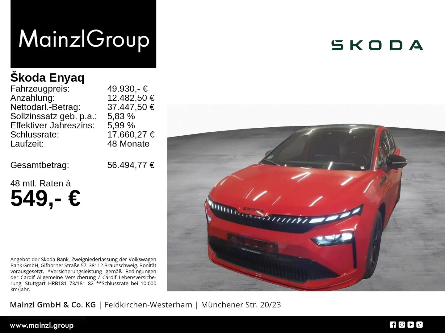 Skoda Enyaq Coupé 85 Sportline AHK Pano HUD 360° Navi Rot - 1