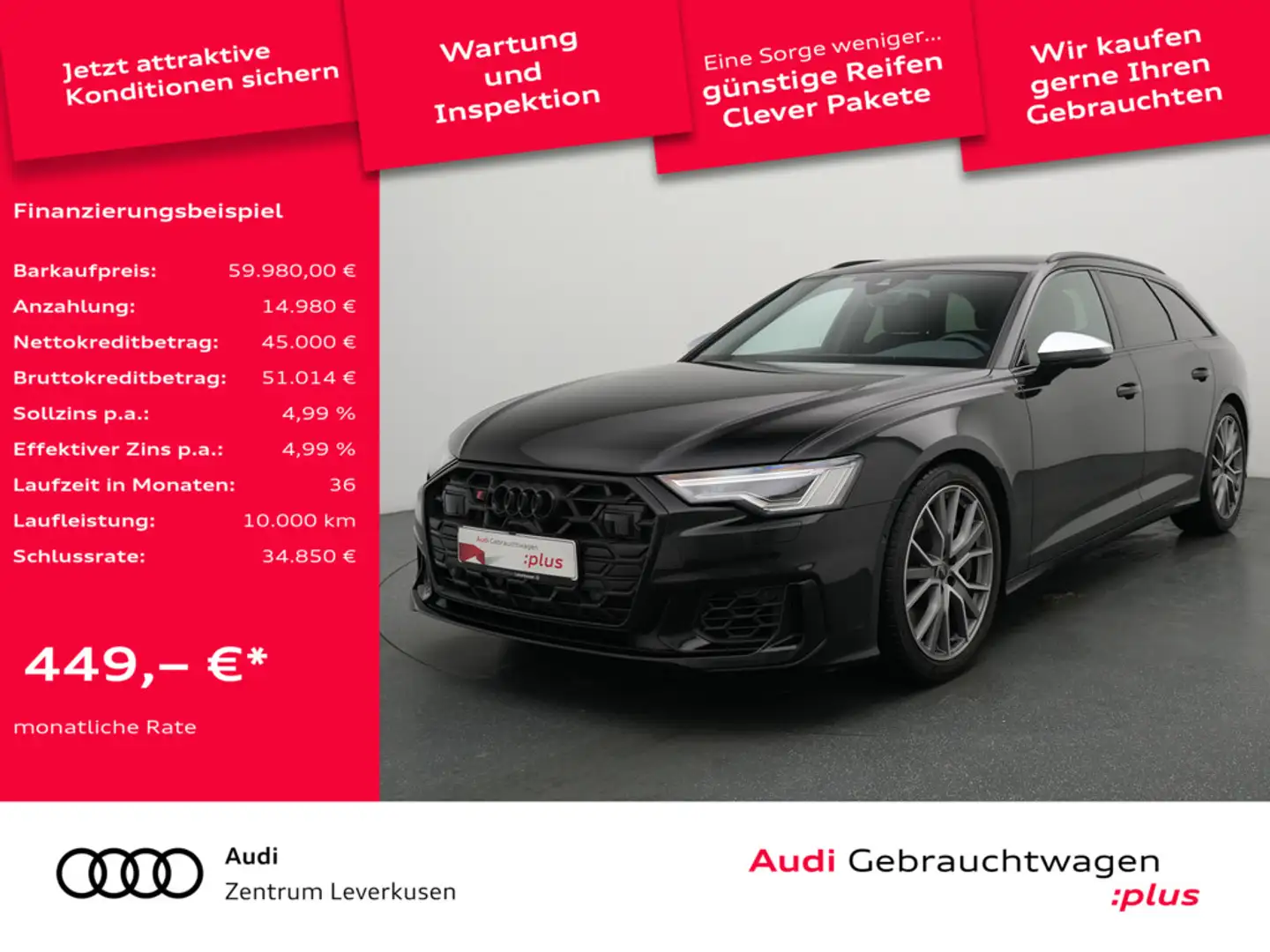 Audi S6 Avant V6 NAVI VIRT SHZ ACC MEMORY MATRIX B&O Schwarz - 1
