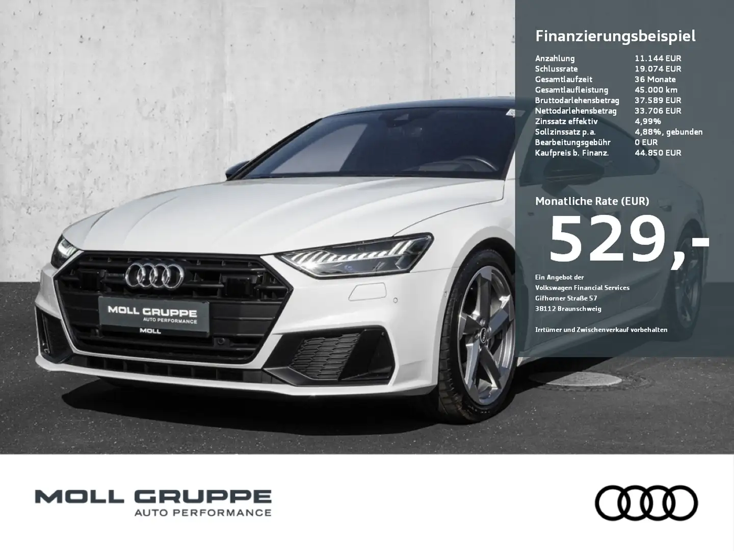 Audi A7 Sportback 50 TFSI e quattro 220(299)  S tronic AHK Biały - 1