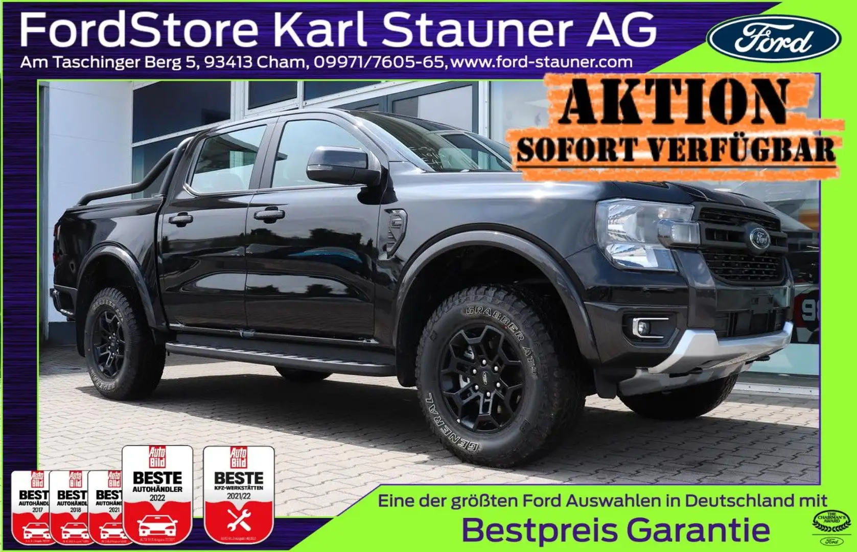 Ford Ranger Tremor DOKA EcoBlue 3,99% FIN* AHK Чорний - 1