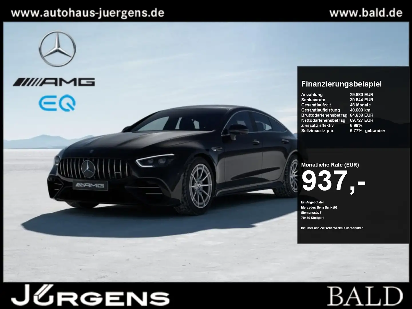 Mercedes-Benz AMG GT 53 4M+ ILS/Pano/Burm/360/HUD/Easy/Memory Noir - 1