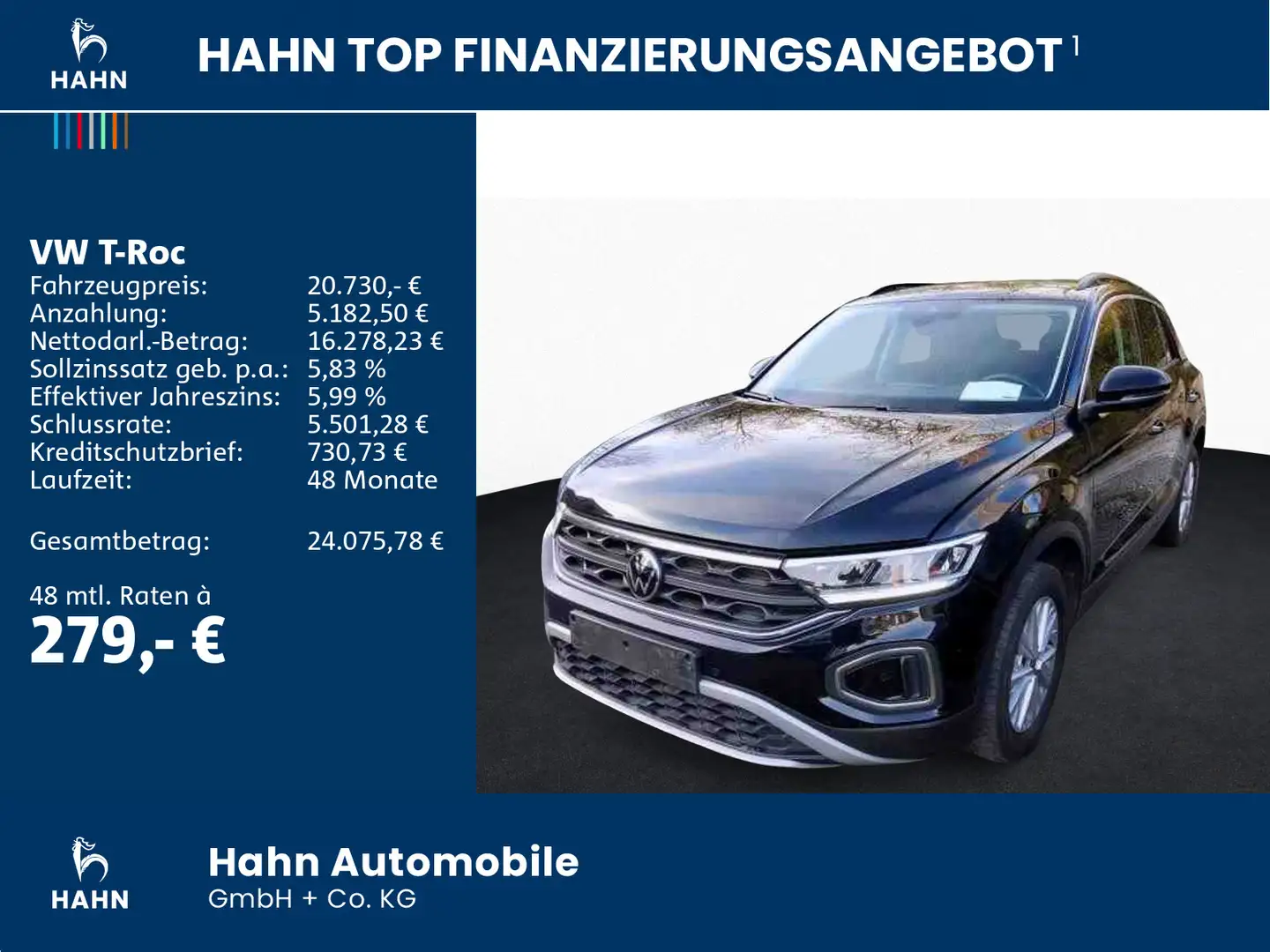 Volkswagen T-Roc 1,0TSI Life AHK LED SITZH PARKLENK APP MFL Schwarz - 2