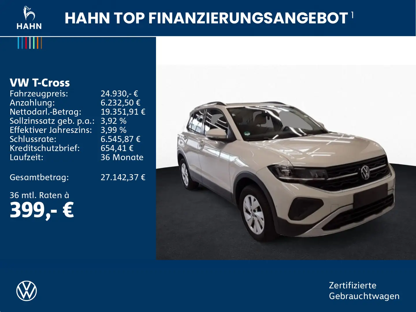 Volkswagen T-Cross 1.0TSI DSG Life ACC App Cam LED PDC SHZ Grau - 2