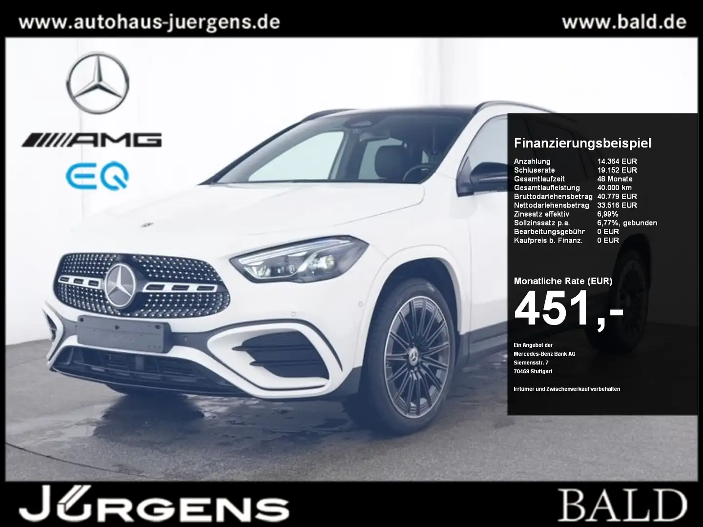 Mercedes-Benz GLA 250 e AMG-Sport/MLB/Pano/Burm/Distr/Night/20 Weiß - 1