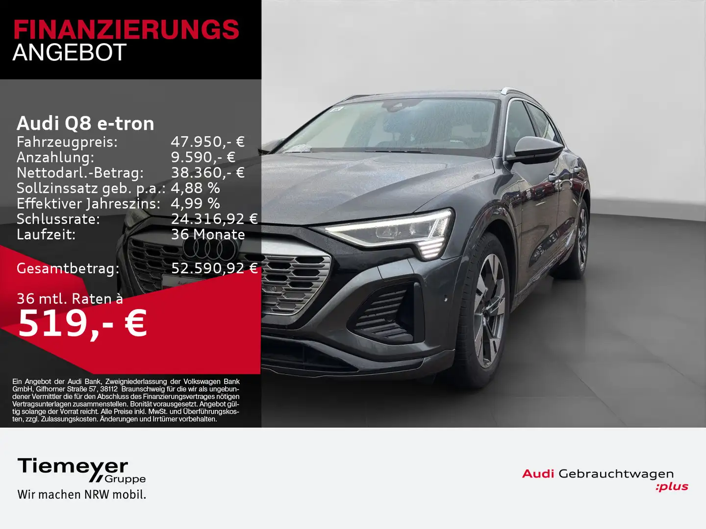 Audi Q8 e-tron 55 Q 2x S LINE LM20 HuD KAMERAS MATRIX Grigio - 1