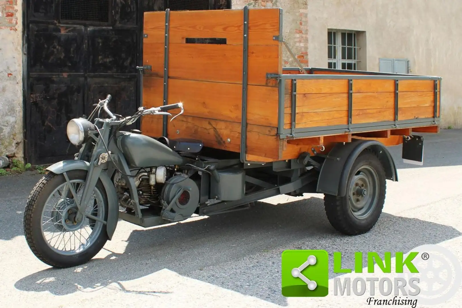 Moto Guzzi Ercole Motocarro 3 ruote cassone in legno Gri - 1