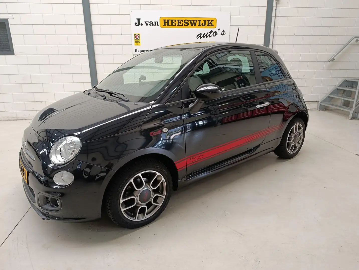 Fiat 500 1.2 Sport Airco | Lmv | Cv op afstand | Mooie auto Noir - 1