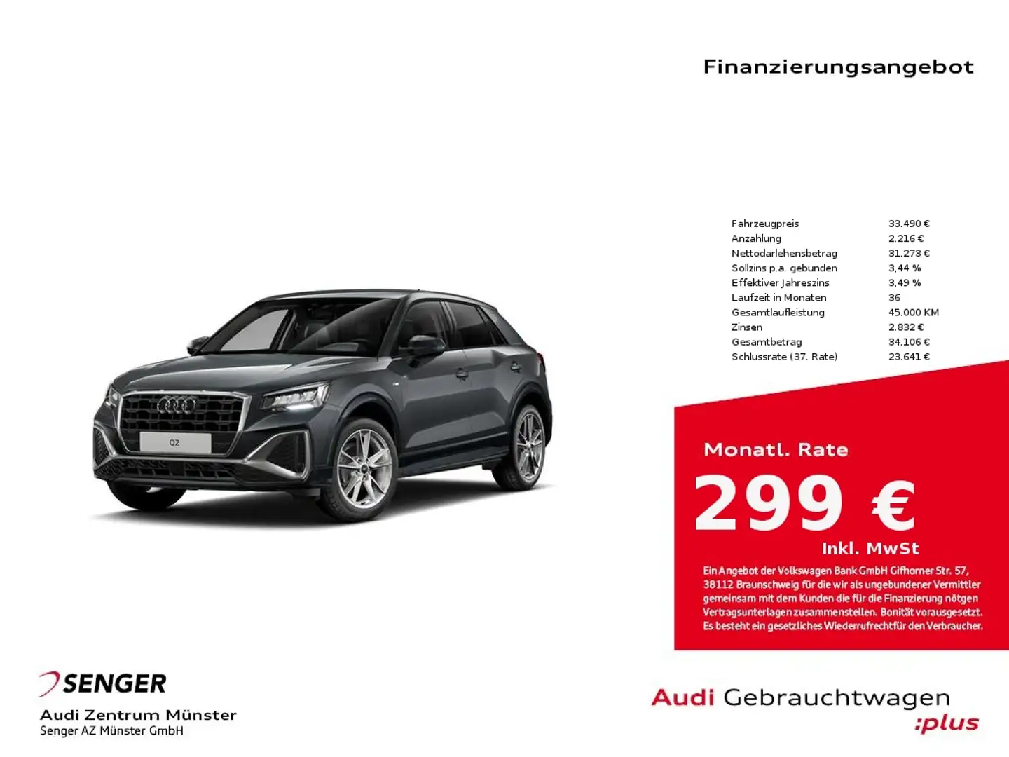 Audi Q2 S line 35 TFSI S tronic LED SONOS AHK Grau - 1