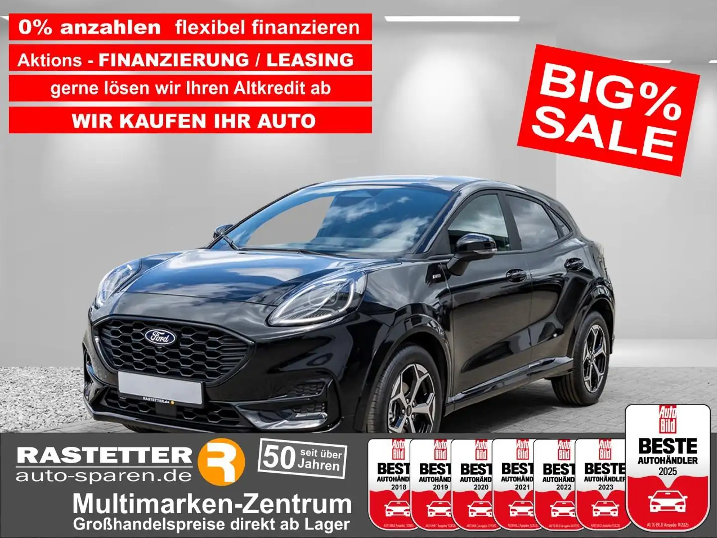 Ford Puma Hybrid ST-Line 5Jahre+Winter+Navi+virtCP+Kamera+PD Schwarz - 1