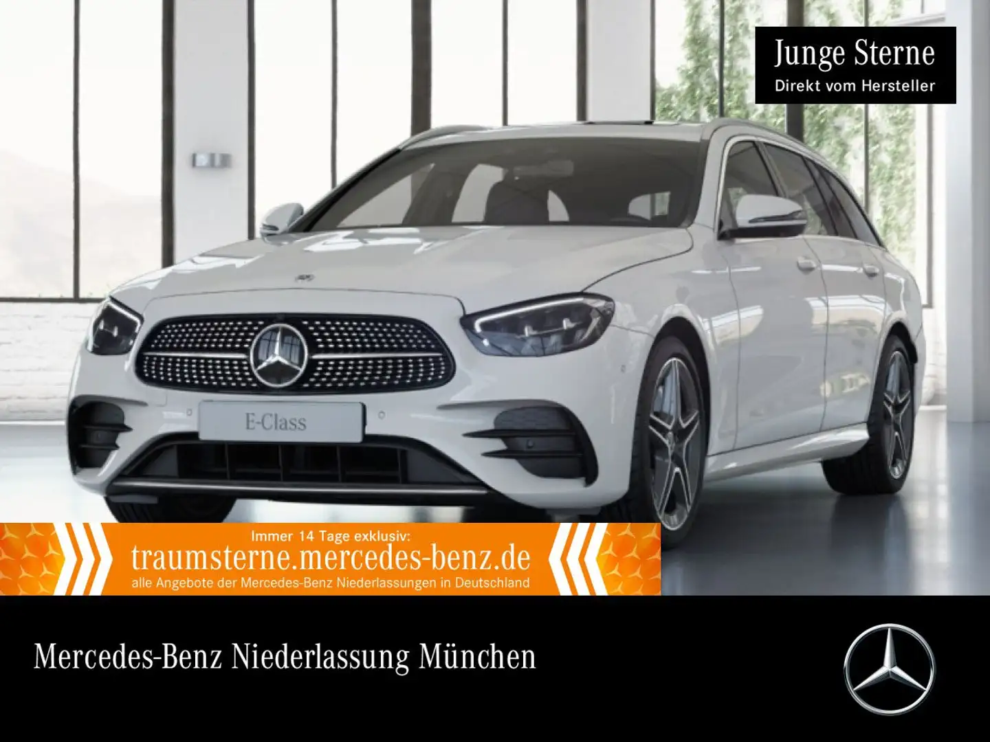 Mercedes-Benz E 300 e T AMG+360+AHK+LED+FAHRASS+KEYLESS+9G Weiß - 1