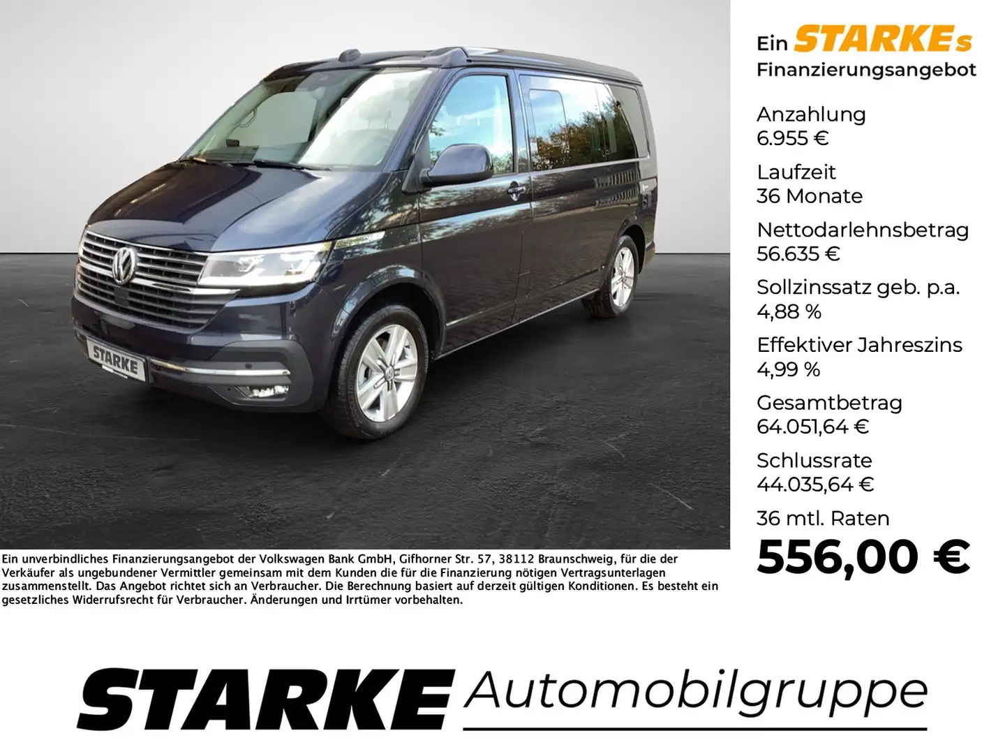Volkswagen T6 California T6.1 2.0 TDI DSG Ocean Camper Kék - 1