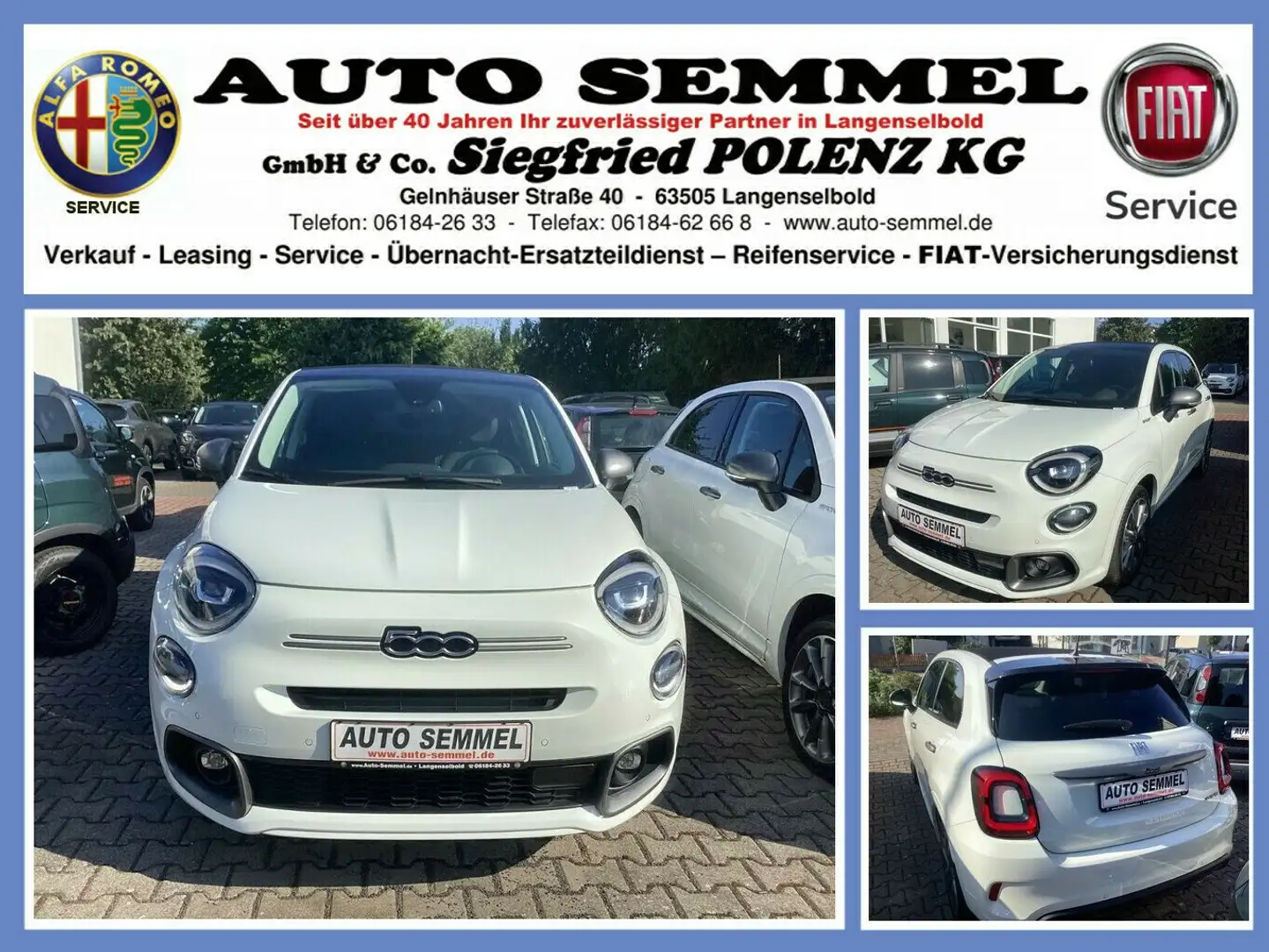 Fiat 500X Dolcevita Sport Hybrid 1.5 GSE 130PS Blanc - 1