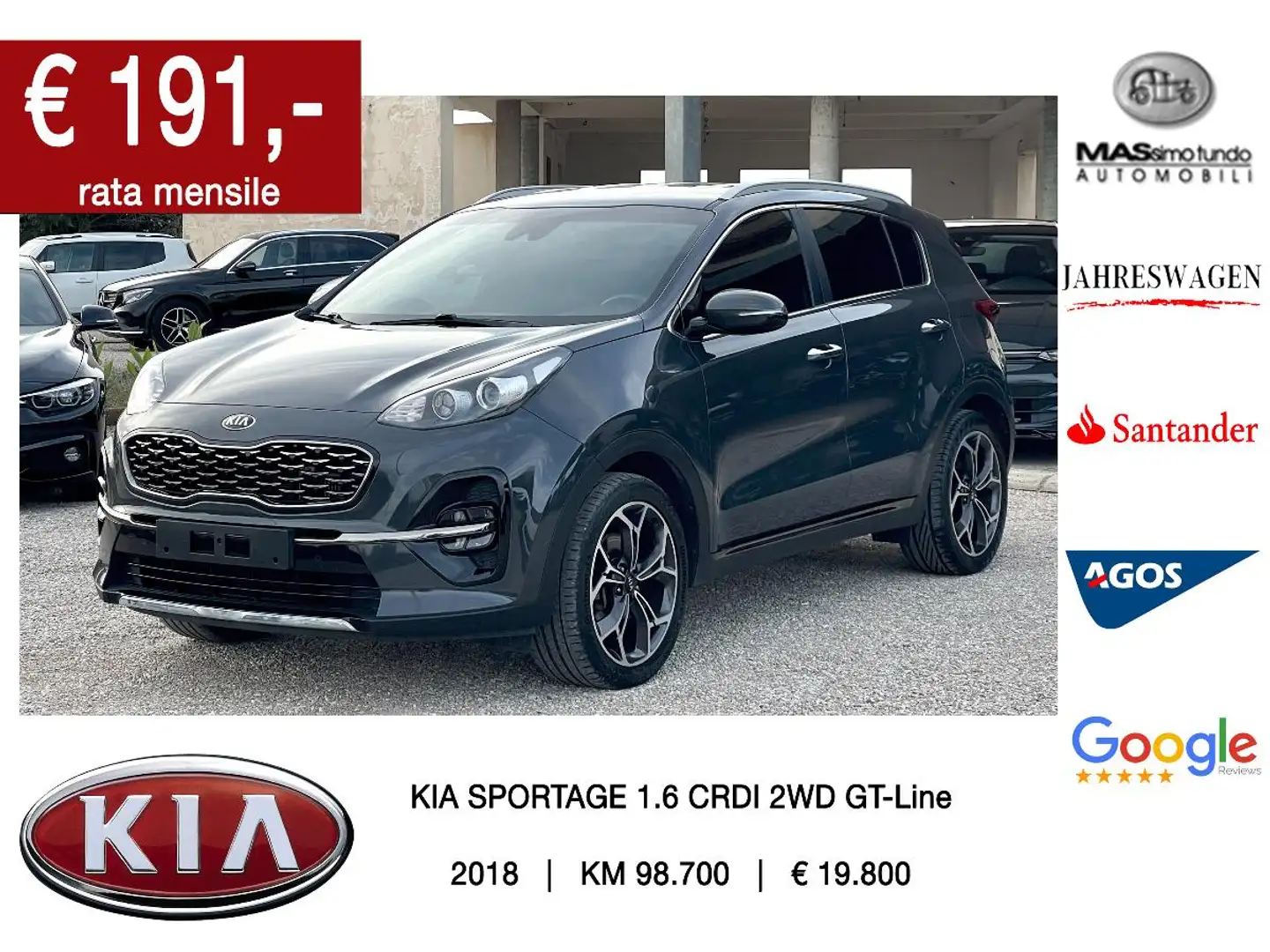 Kia Sportage 1.6 CRDI 136 CV 2WD GT Line Grigio - 1
