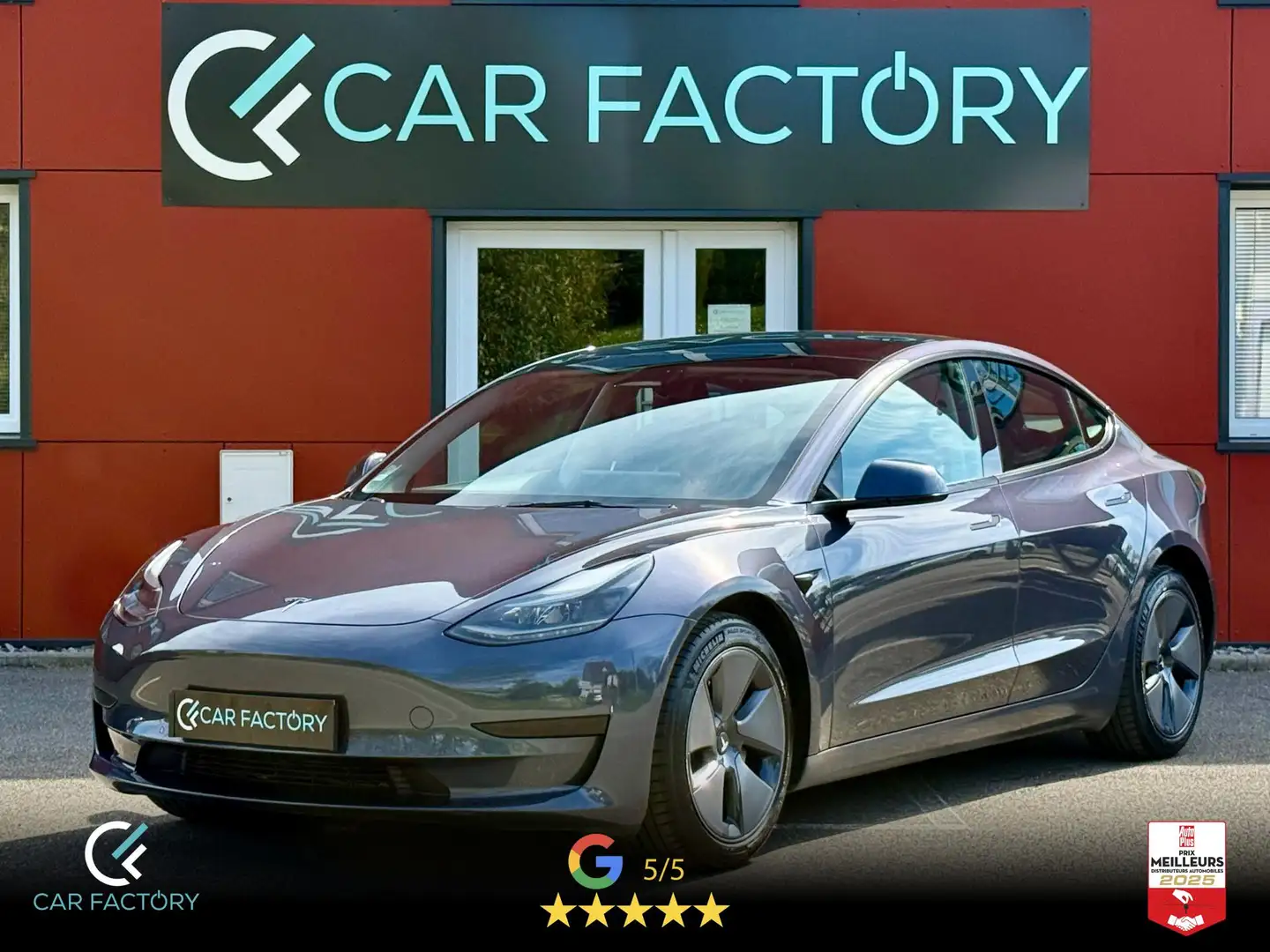 Tesla Model 3 1ère Main TVA récupérable éligible LOA Toit pano A Gris - 1
