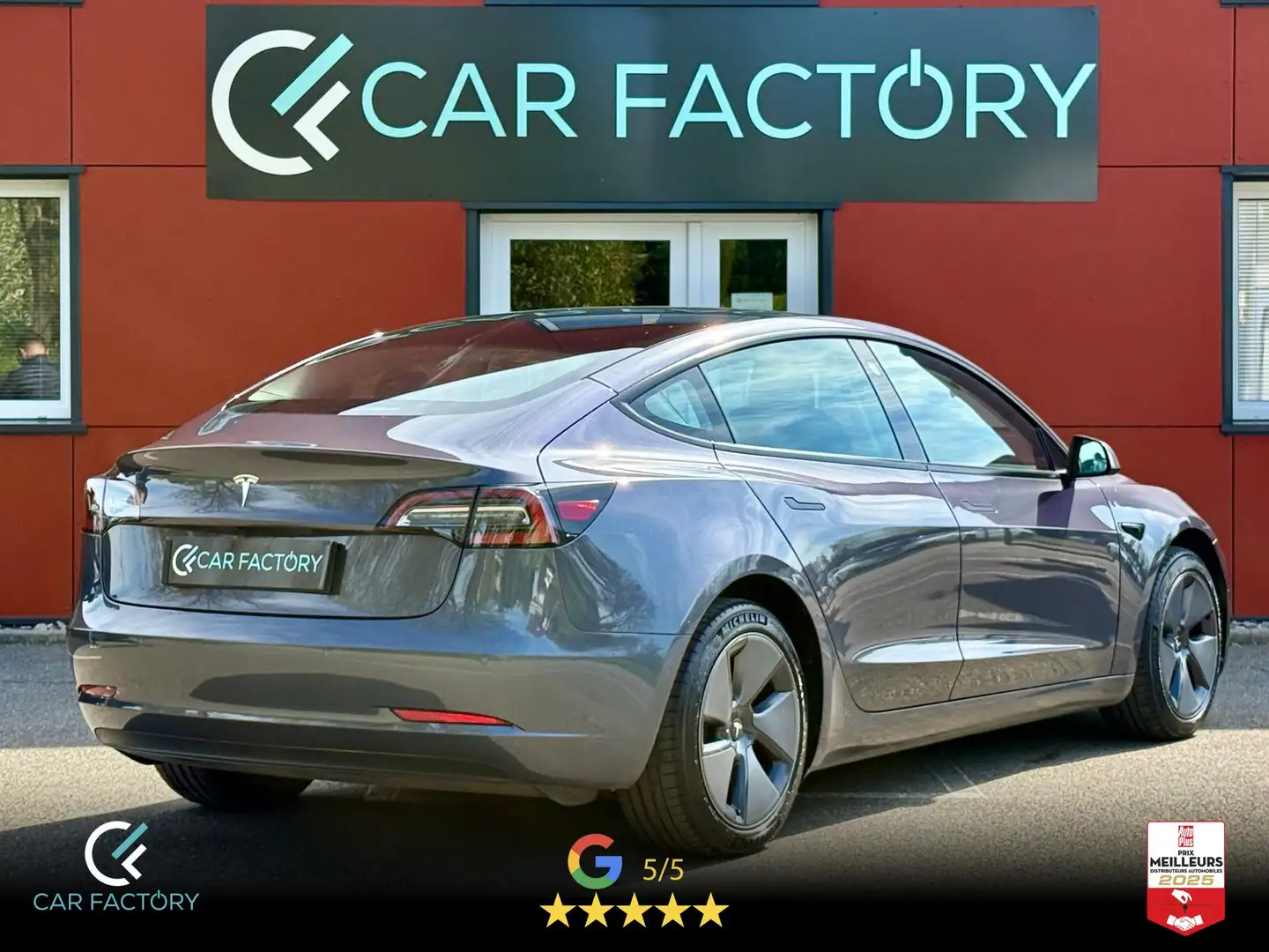 Tesla Model 3 1ère Main TVA récupérable éligible LOA Toit pano A Gris - 2
