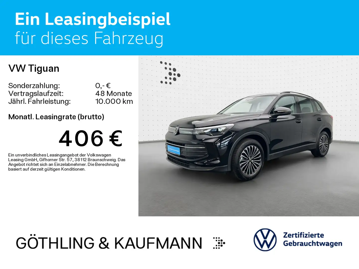 Volkswagen Tiguan Life 1.5 eTSI DSG*NAVI*AHK*KAM*ASG*SHZ*AC Schwarz - 2