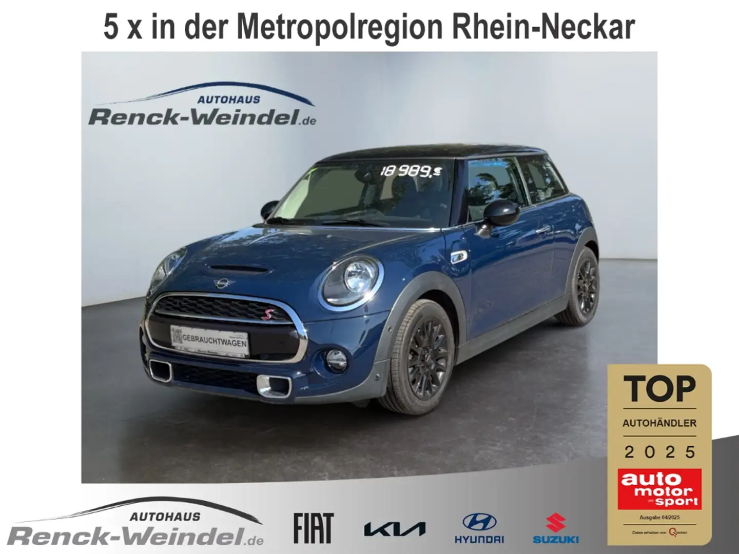 MINI Cooper S Sperrdiff. Mehrzonenklima Ambientebeleuchtung SHZ Blauw - 1