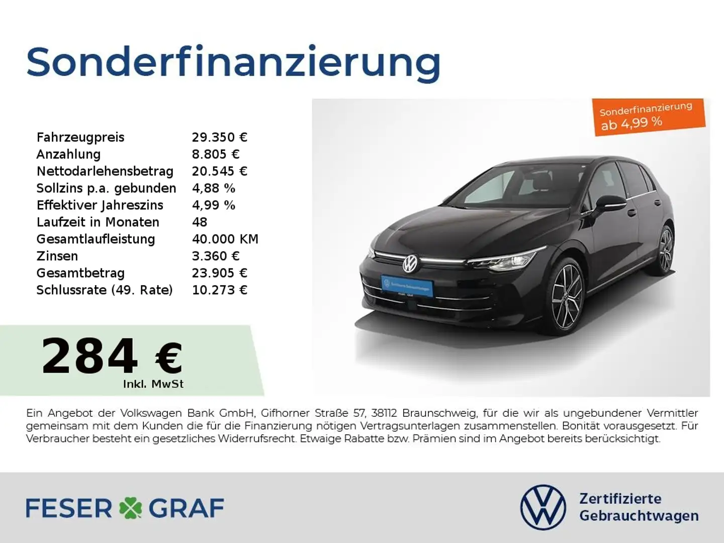 Volkswagen Golf 1.5TSI Edition50 DSG Matrix-LED AHK Pano Schwarz - 1