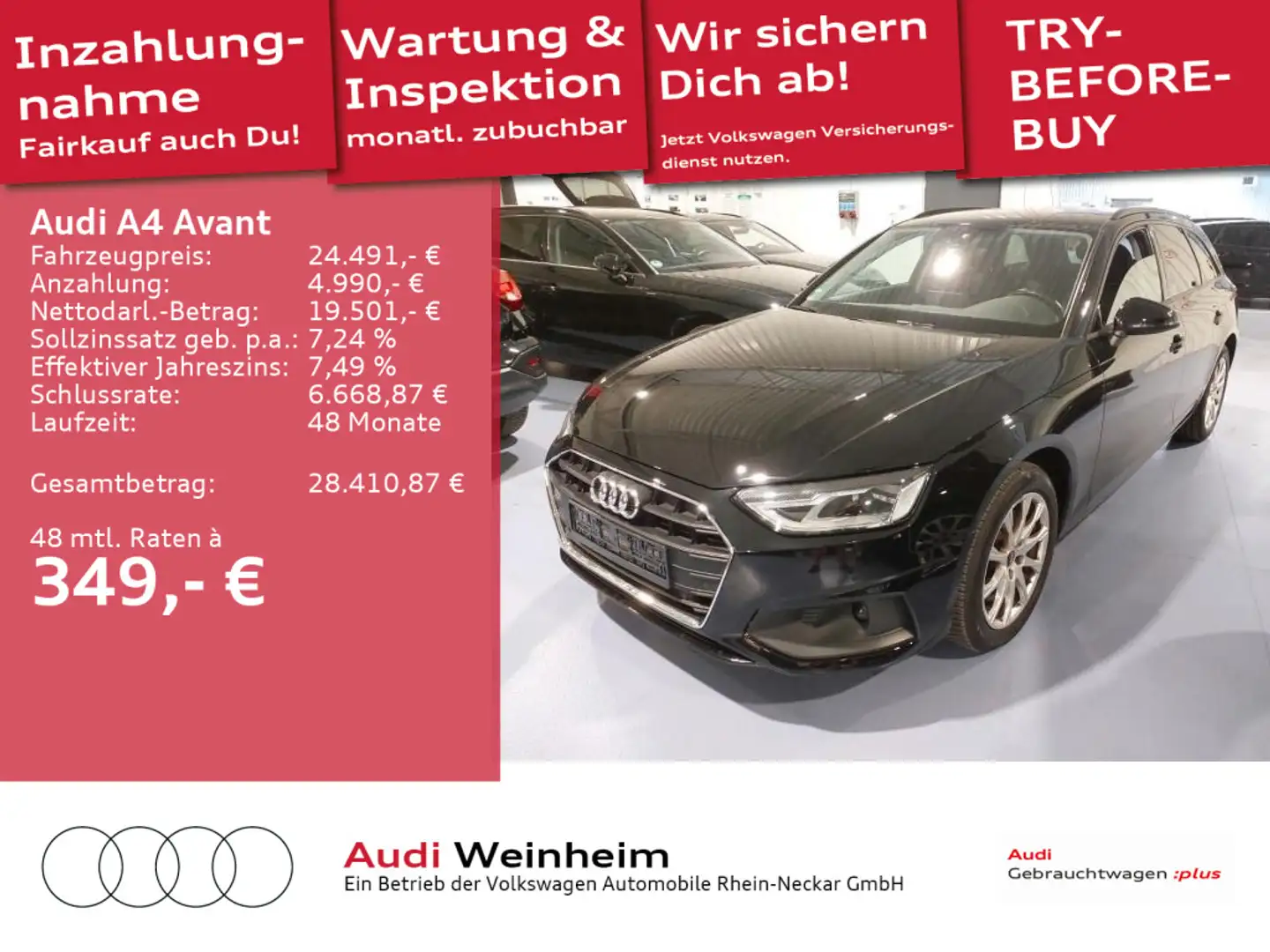 Audi A4 35 TFSI S-tronic LED Navi Einparkhilfe Schwarz - 1
