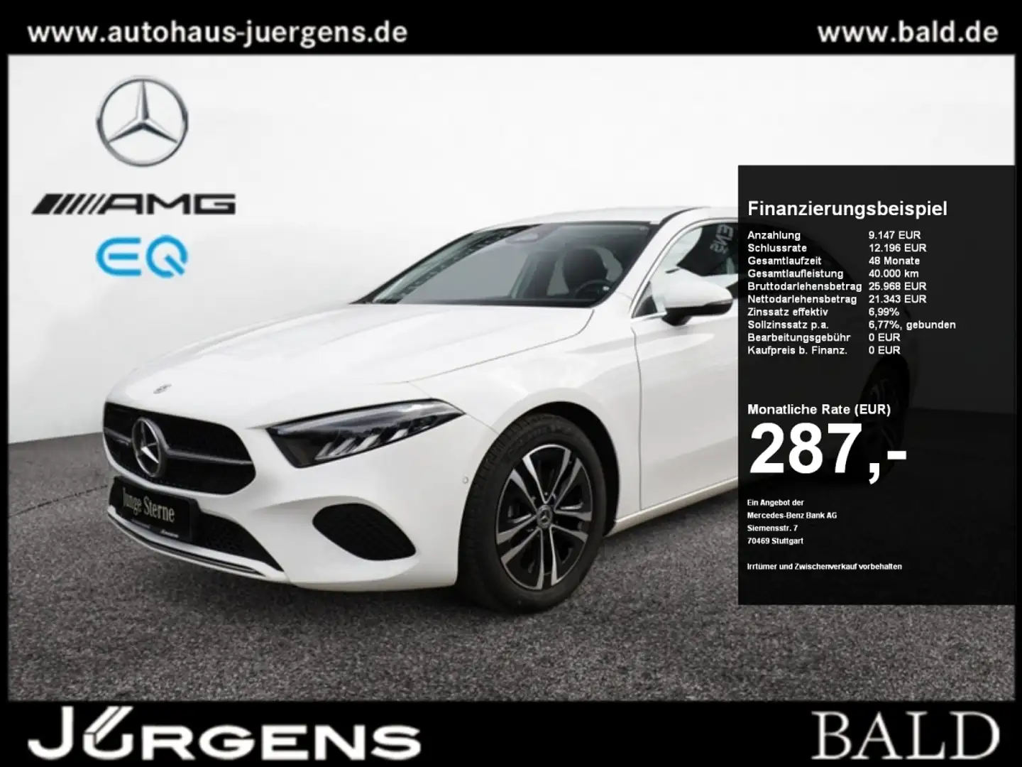 Mercedes-Benz A 200 Limo Progressive/Navi/MBUX/LED/Park-A/Mopf Blanc - 1