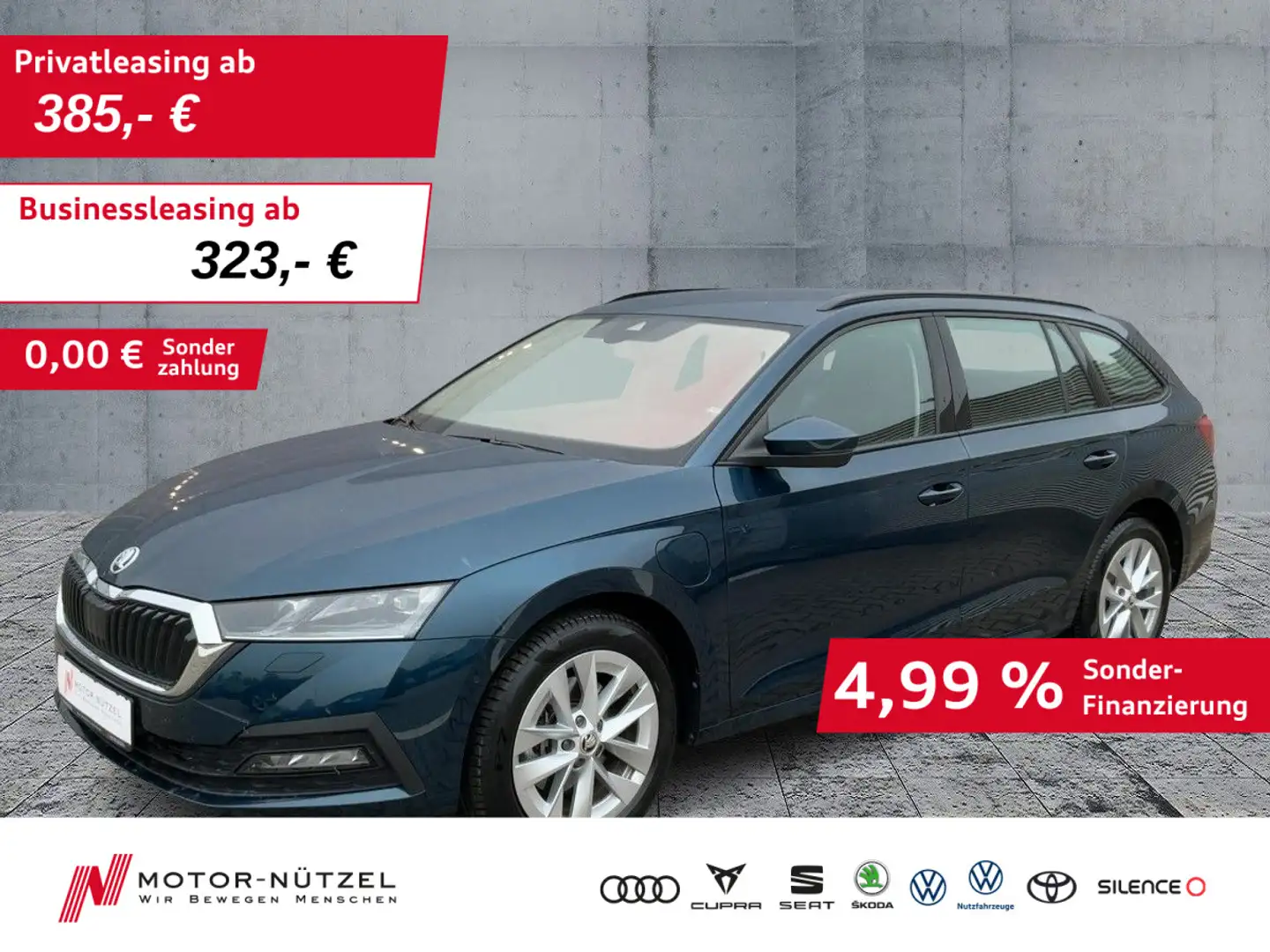 Skoda Octavia Combi iV LED+ACC+NAV+APP+SHZ+RFK+PLA+17" Blau - 1
