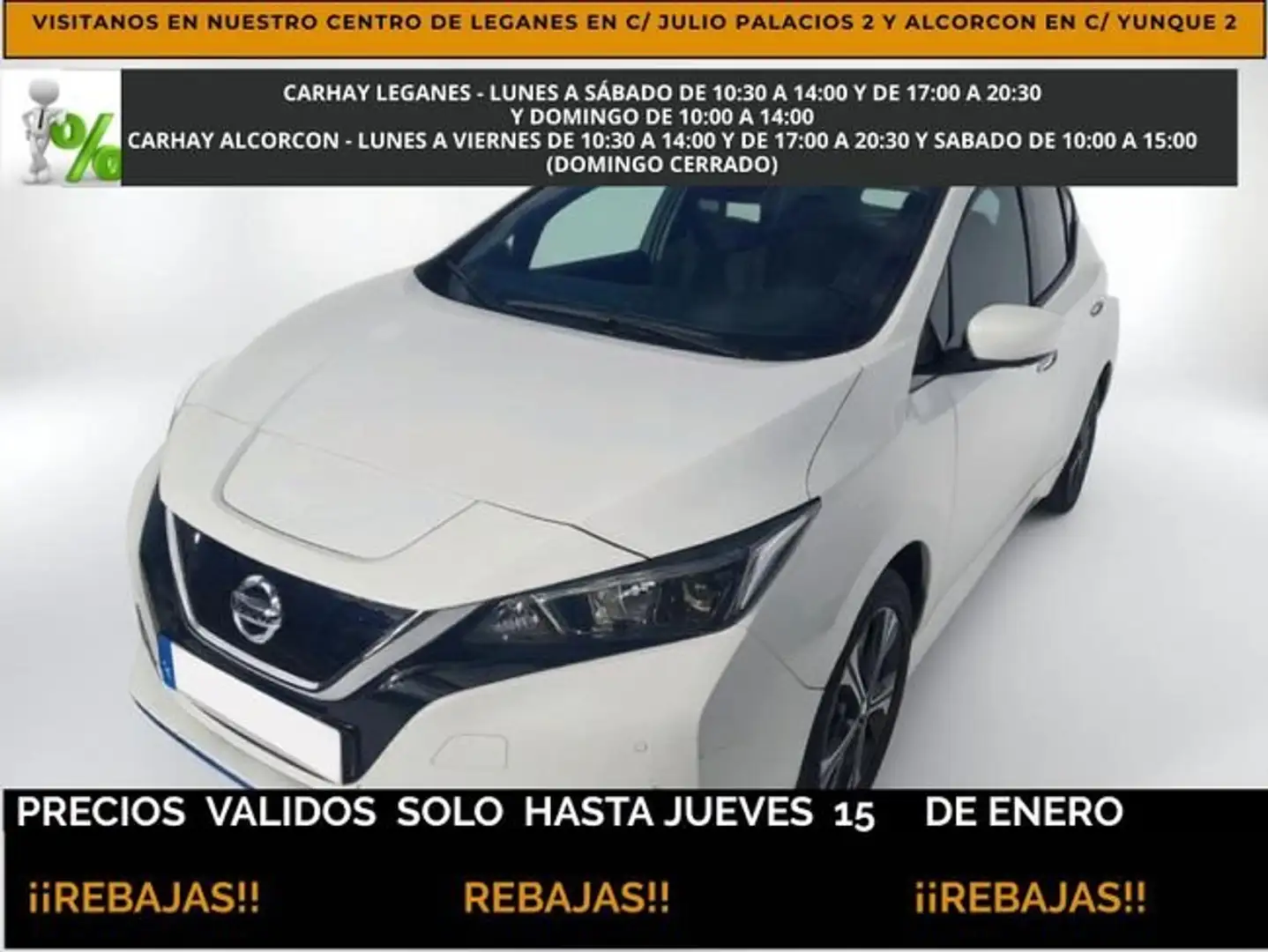 Nissan Leaf 62 kWh e+ N-Connecta 160kW Blanc - 1