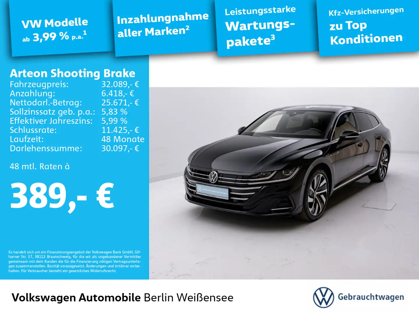 Volkswagen Arteon 1.4 TSI eHybrid *R-Line* Schwarz - 1