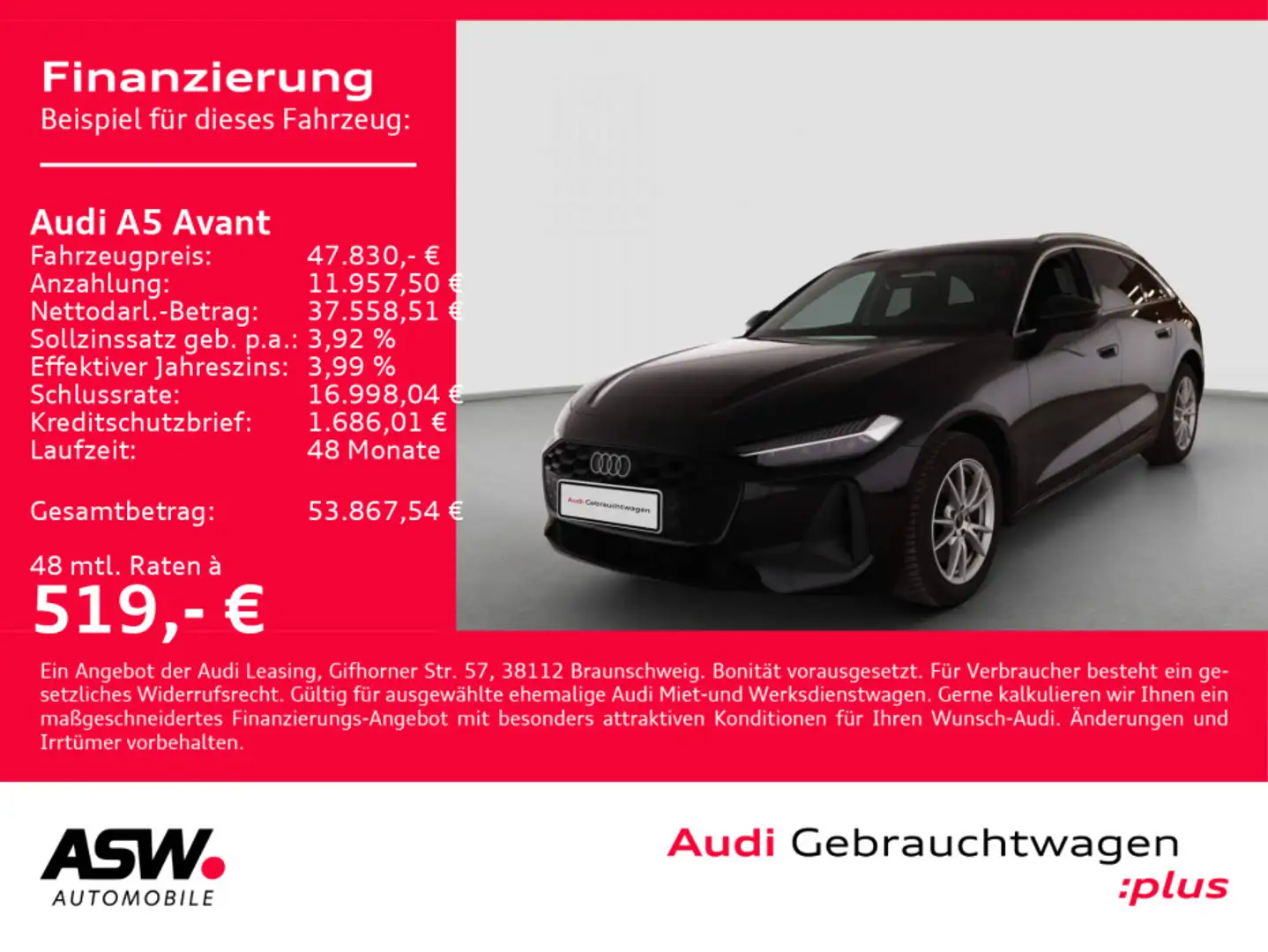 Audi A5 TDI Stronic NAVI LED HUD RFK ACC B&O Schwarz - 1